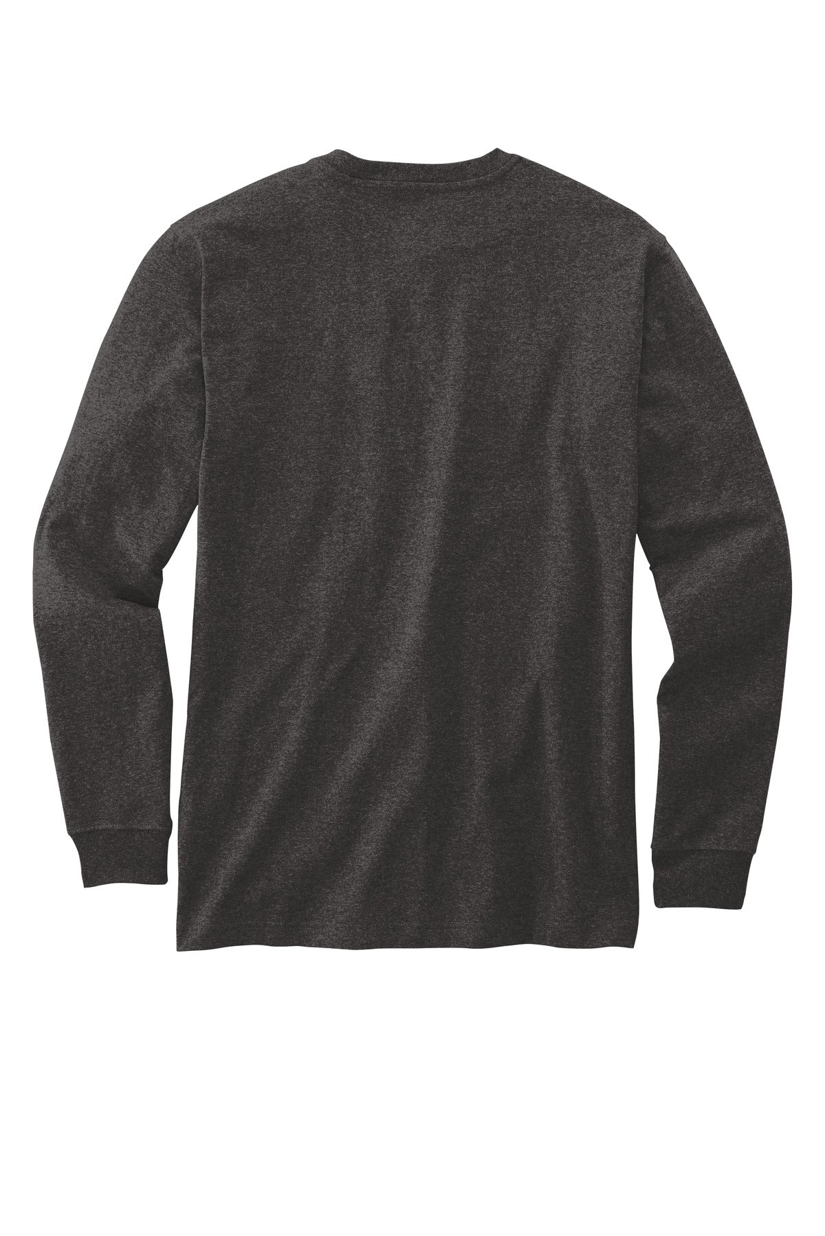 Rear View of Carbon Heather Carhartt Long Sleeve Henley T-Shirt CTK128