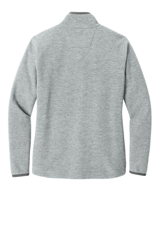 Rear View of CarbonHthr Carhartt Women's Textured Full-Zip Fleece Jacket CT106419