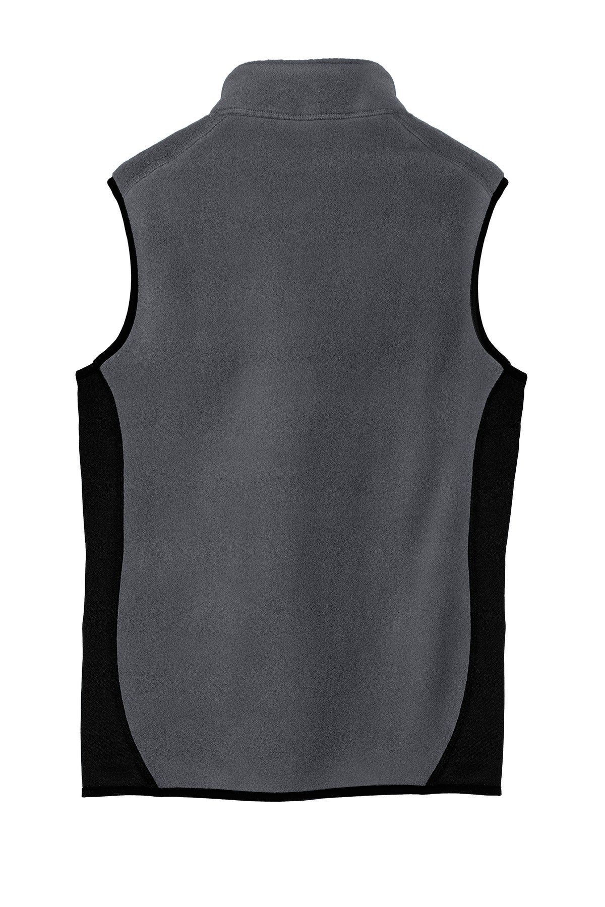 Rear View of Char Hthr/Blk Port Authority R-Tek Pro Fleece Full-Zip Vest. F228