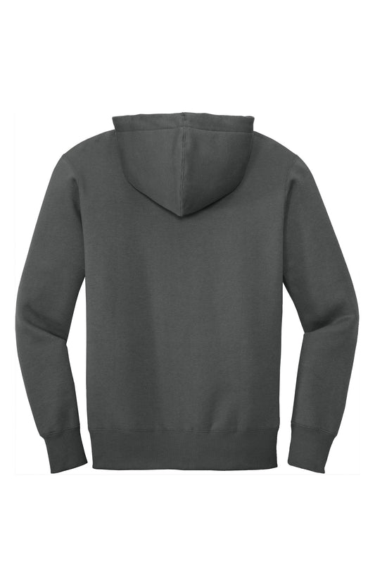 Rear View of Charcoal District Perfect Weight Fleece Full-Zip Hoodie DT1103