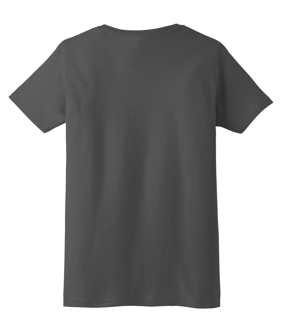 Rear View of Charcoal Gildan Women's Ultra Cotton 100% US Cotton T-Shirt. 2000L