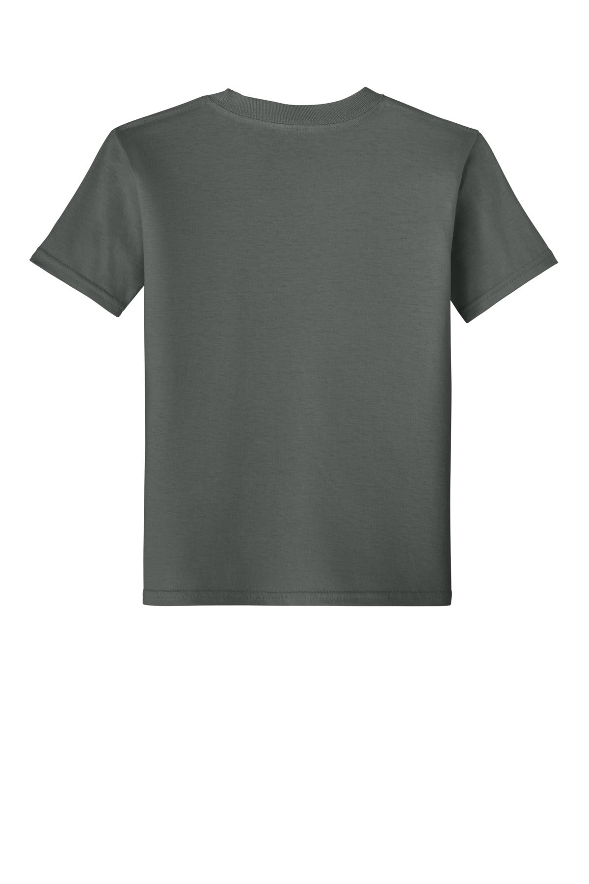 Rear View of Charcoal Gildan Youth Softstyle T-Shirt 64000B