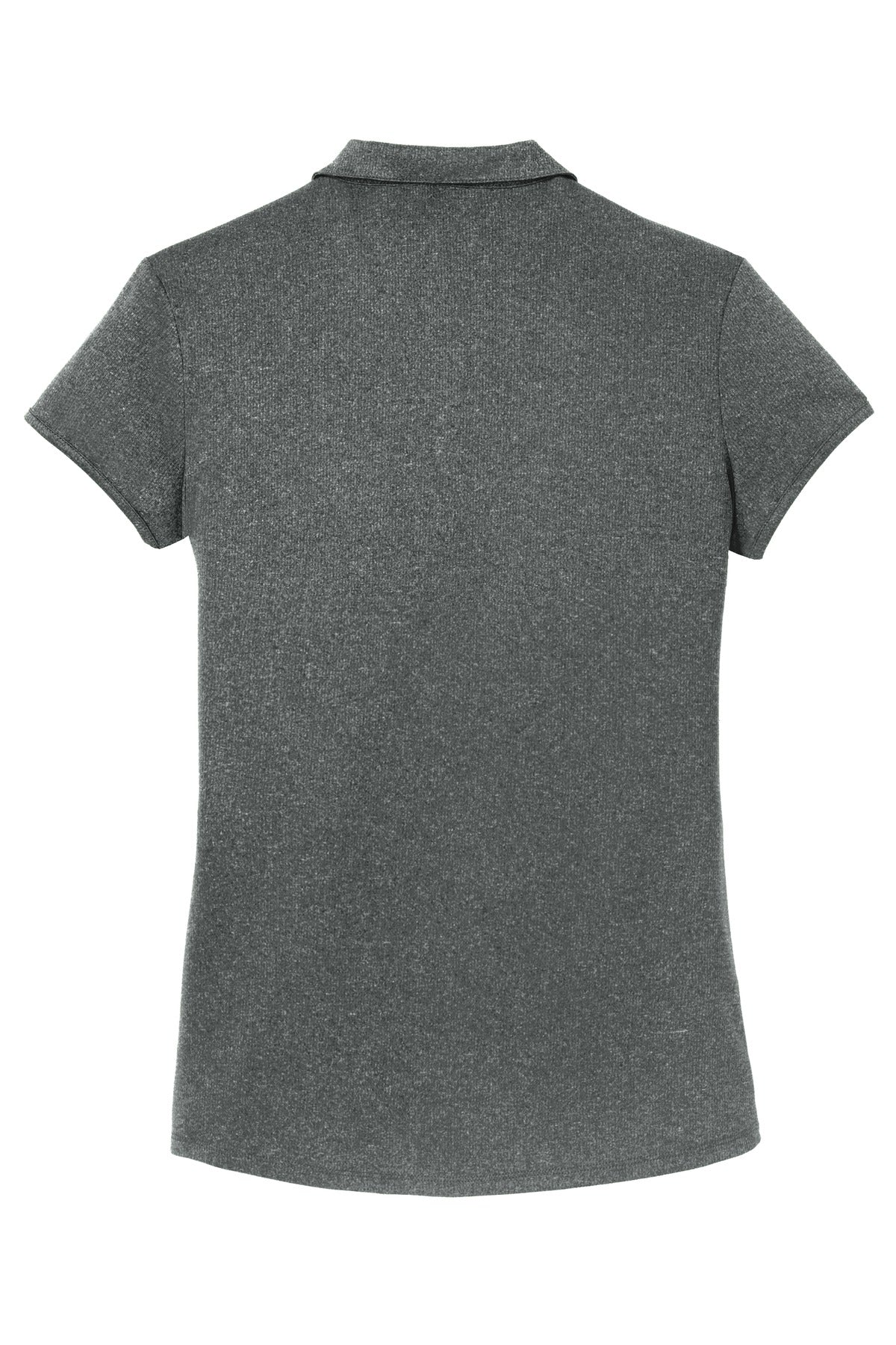 Rear View of Charcoal Hthr Port Authority Women's Trace Heather Polo. L576