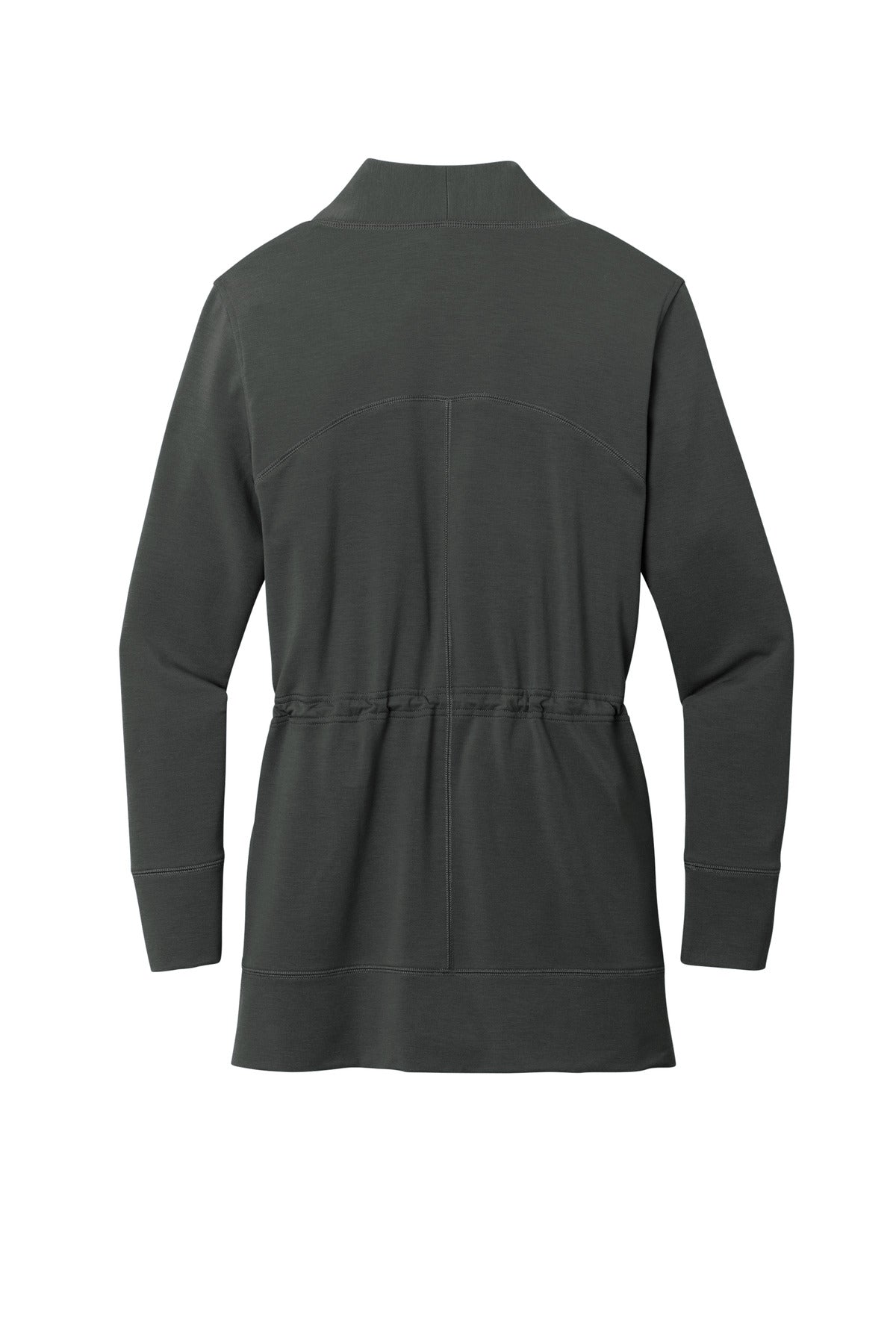 Rear View of Charcoal Port Authority Women's Microterry Cardigan LK825