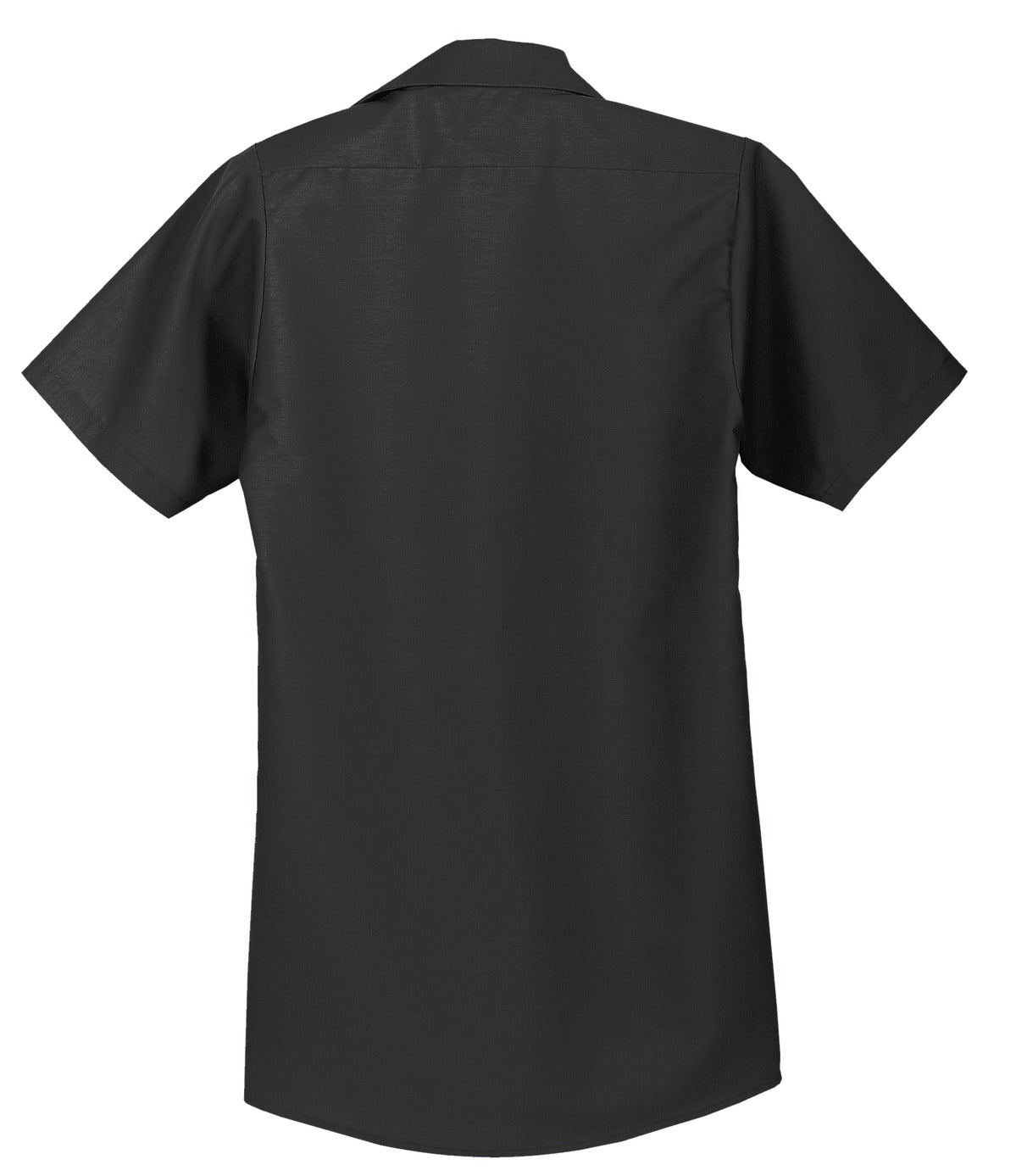Rear View of Charcoal Red Kap Long Size, Short Sleeve Industrial Work Shirt. SP24LONG