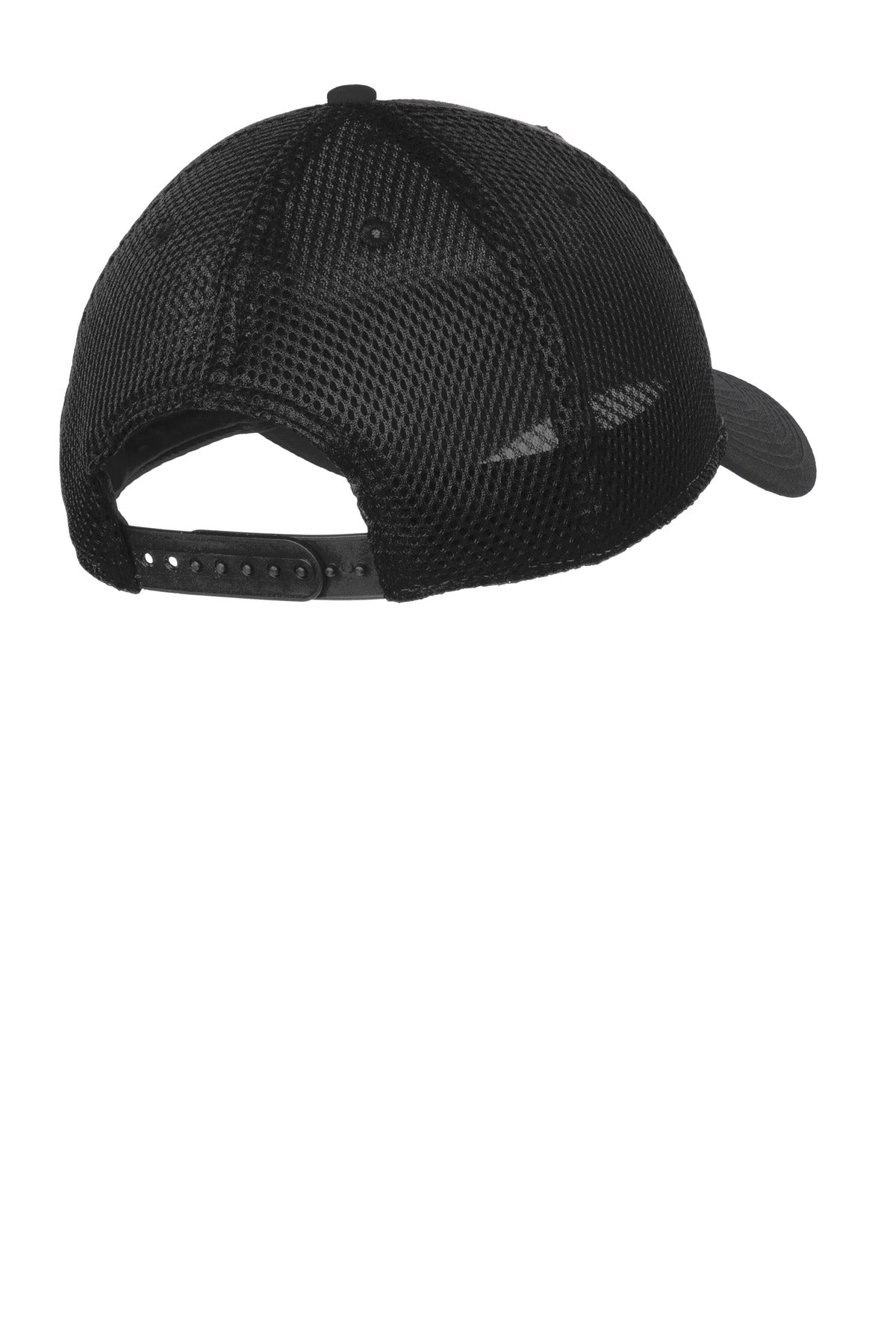 Rear View of Charcoal/Black New Era Snapback Contrast Front Mesh Cap. NE204