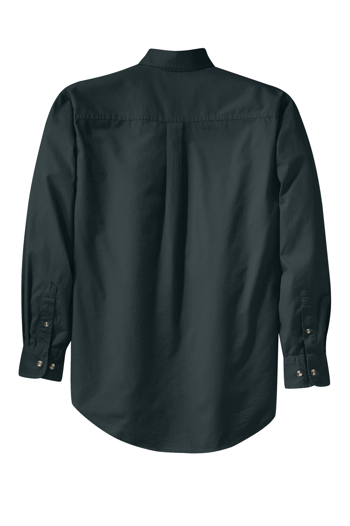 Rear View of Classic Navy Port Authority Tall Long Sleeve Twill Shirt. TLS600T