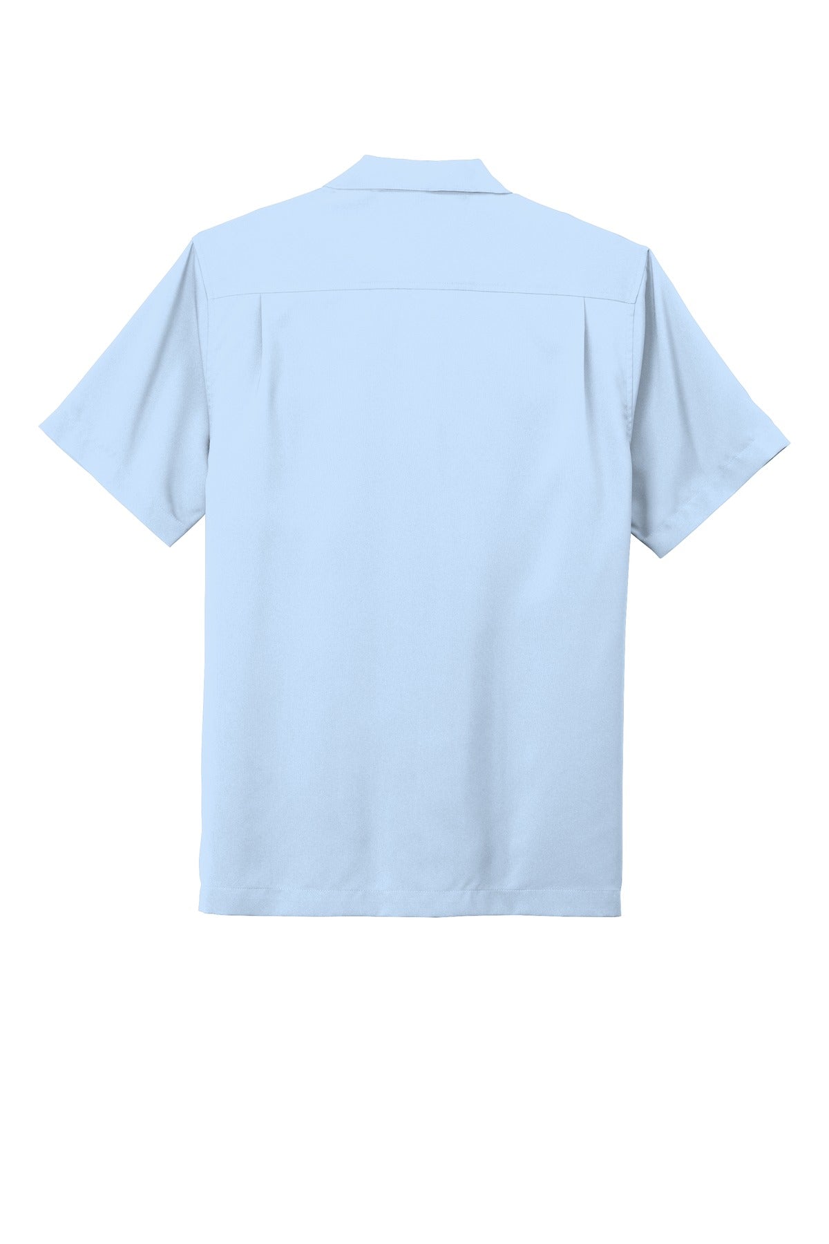 Rear View of Cloud Blue Port Authority Short Sleeve Performance Staff Shirt W400