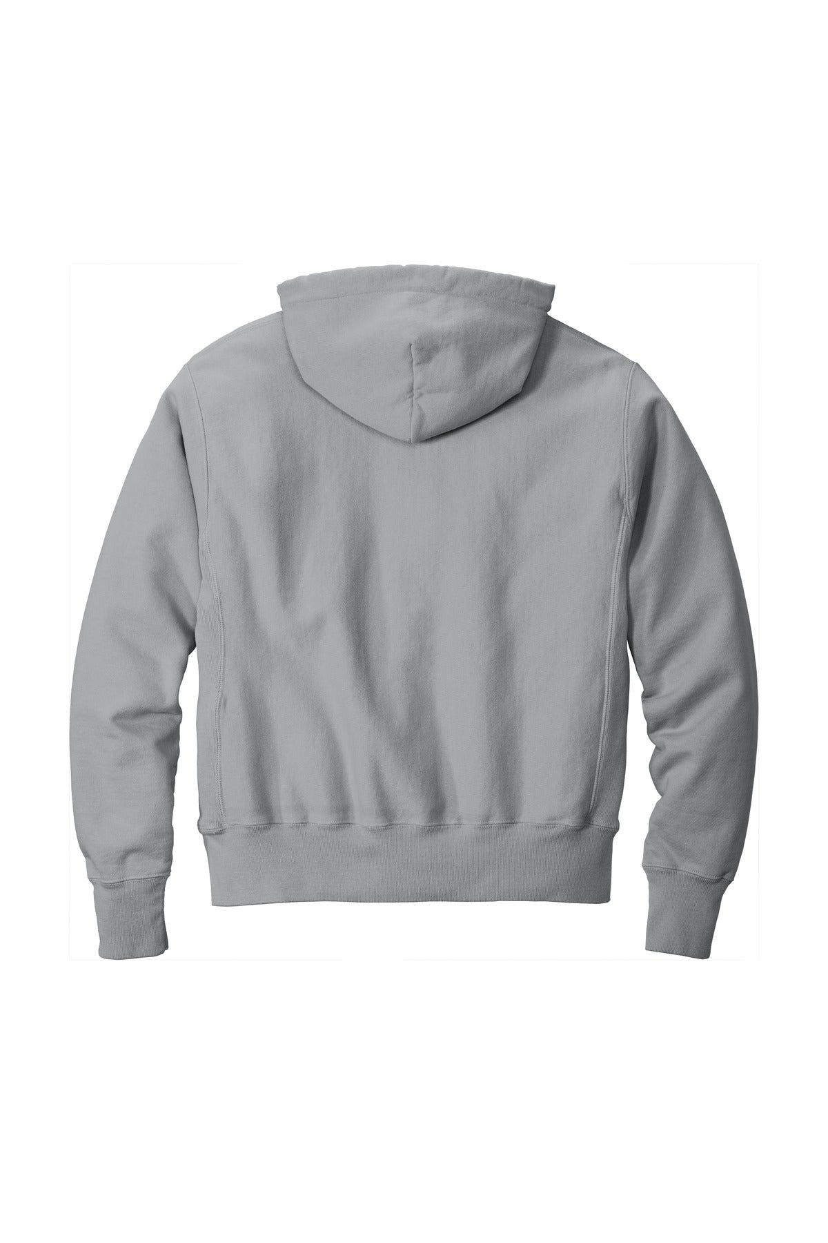 Rear View of Concrete Champion Reverse Weave Garment-Dyed Hooded Sweatshirt. GDS101