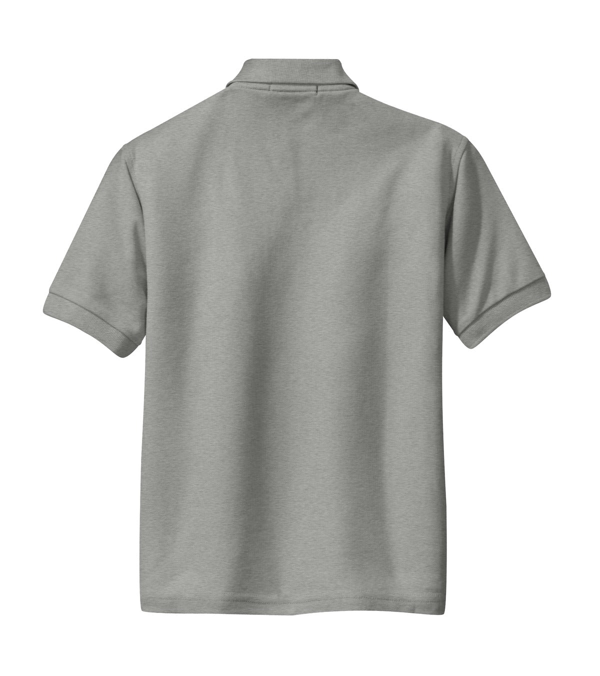 Rear View of Cool Grey Port Authority Youth Silk Touch Polo. Y500