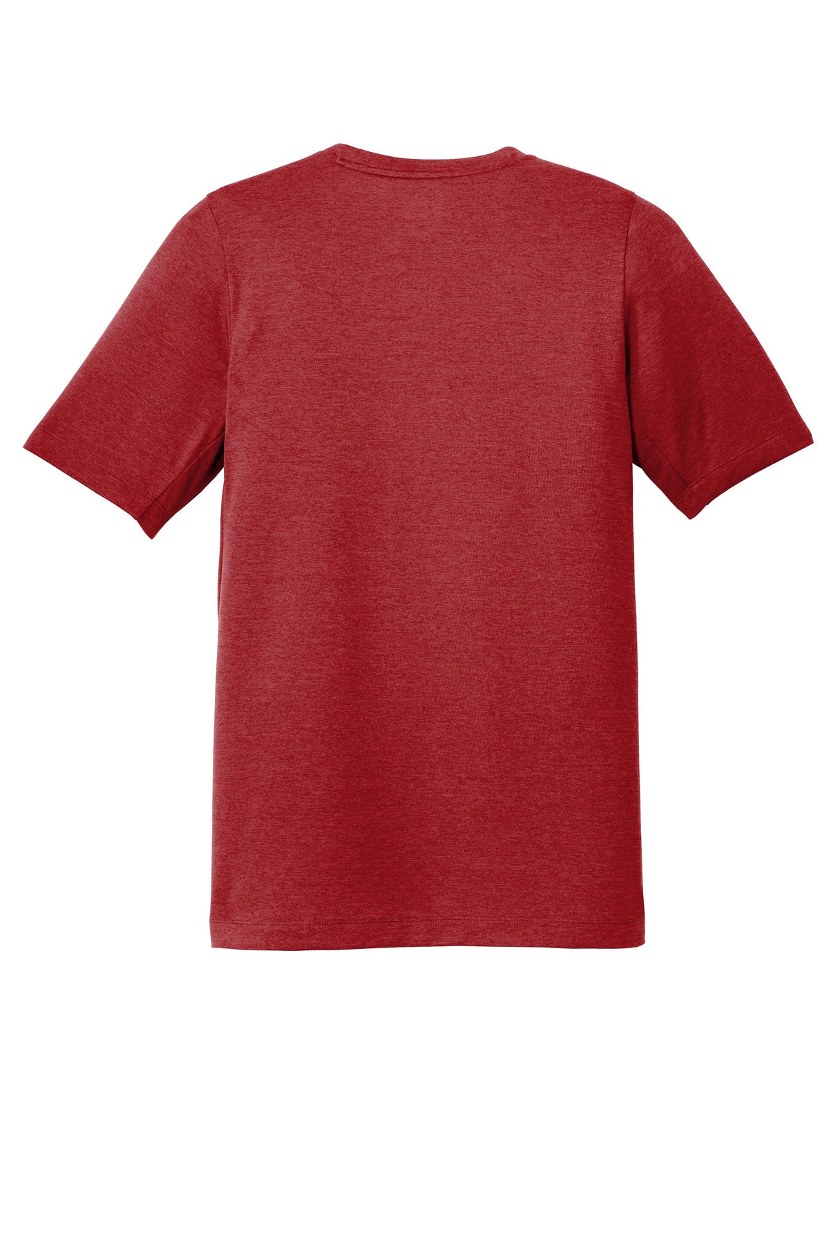 Rear View of Crimson New Era Series Performance Crew Tee. NEA200