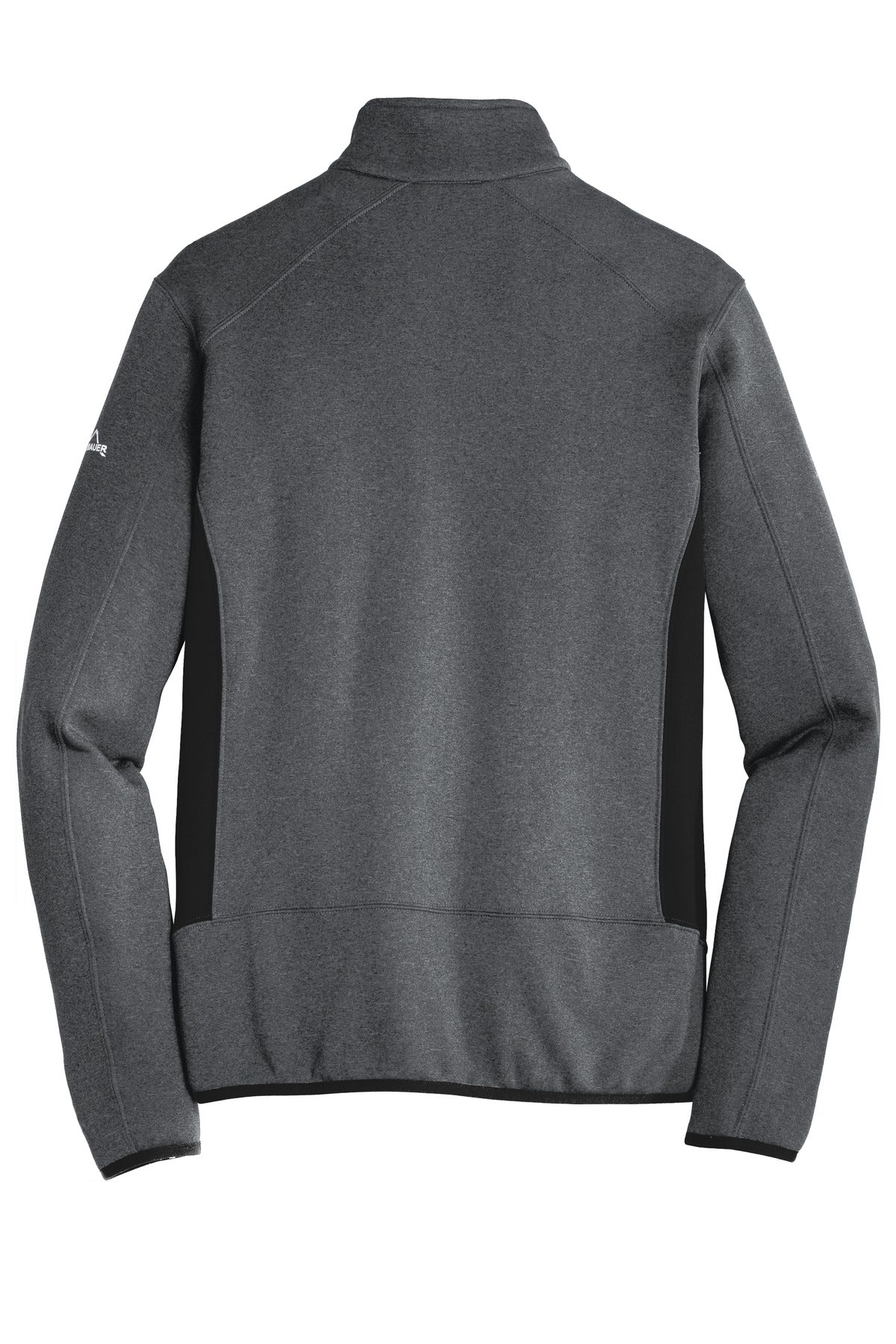 Rear View of Dark Char Hthr Eddie Bauer Full-Zip Heather Stretch Fleece Jacket. EB238