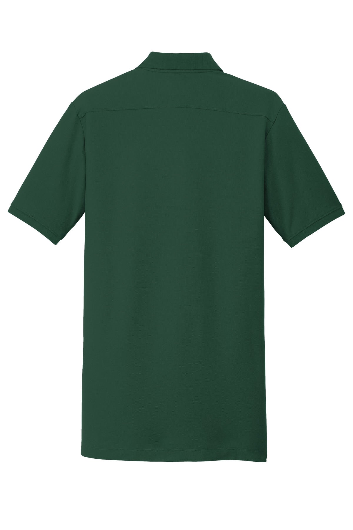 Rear View of Dark Green New Era Venue Home Plate Polo. NEA300