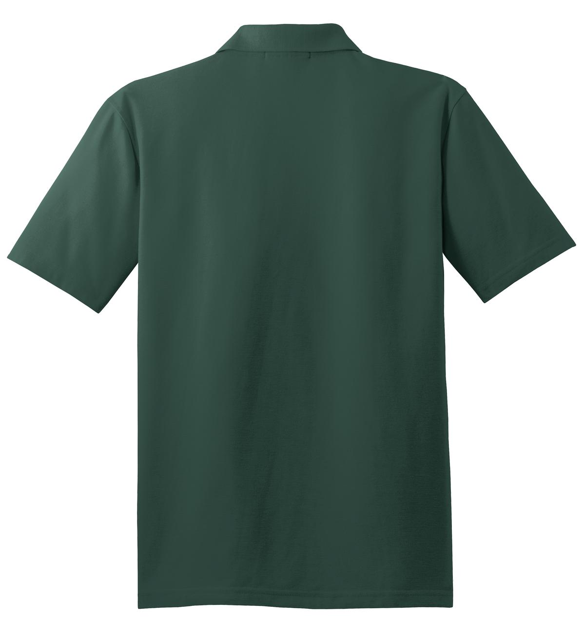 Rear View of Dark Green Port Authority Stain-Release Polo. K510