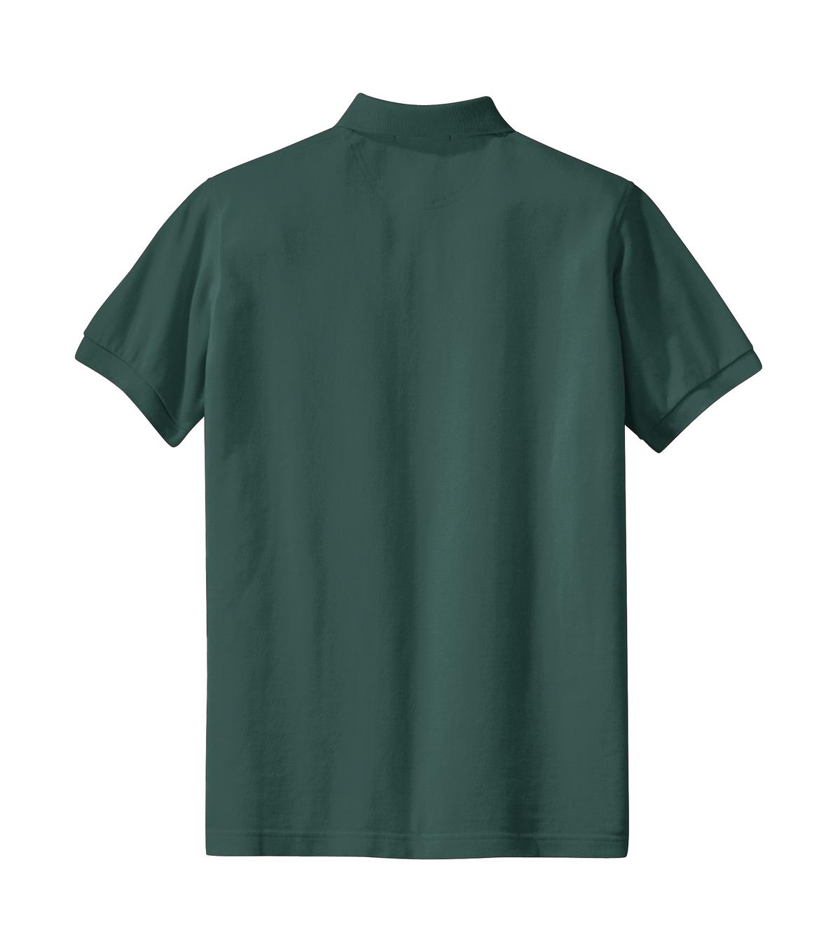 Rear View of Dark Green Port Authority Women's Heavyweight Cotton Pique Polo. L420
