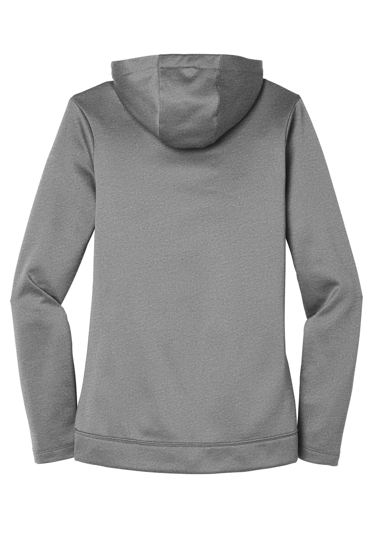 Rear View of Dark Grey Hthr Nike Women's Therma-FIT Full-Zip Fleece Hoodie. NKAH6264