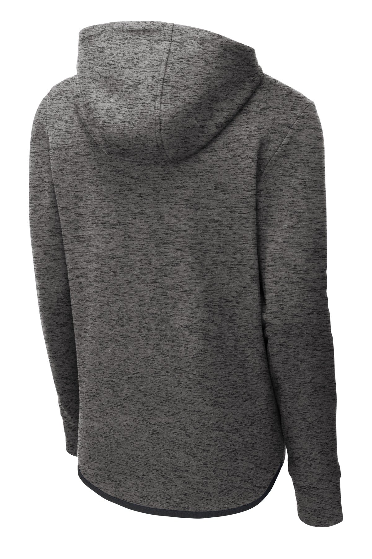 Rear View of Dark Grey Hthr Sport-Tek Triumph Hooded Pullover ST280