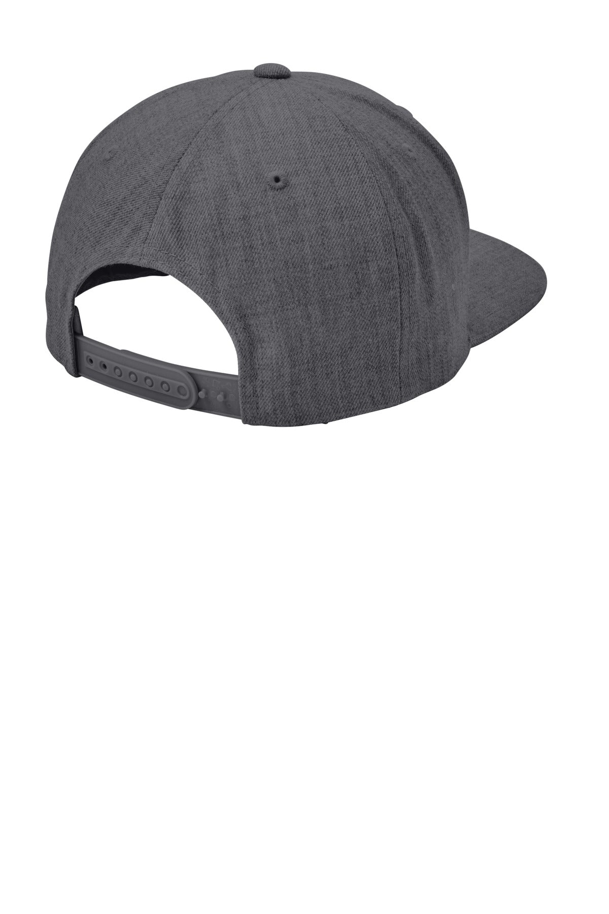 Rear View of Dark Hthr Grey Sport-Tek YP Classics Flat Bill Snapback Cap. STC19
