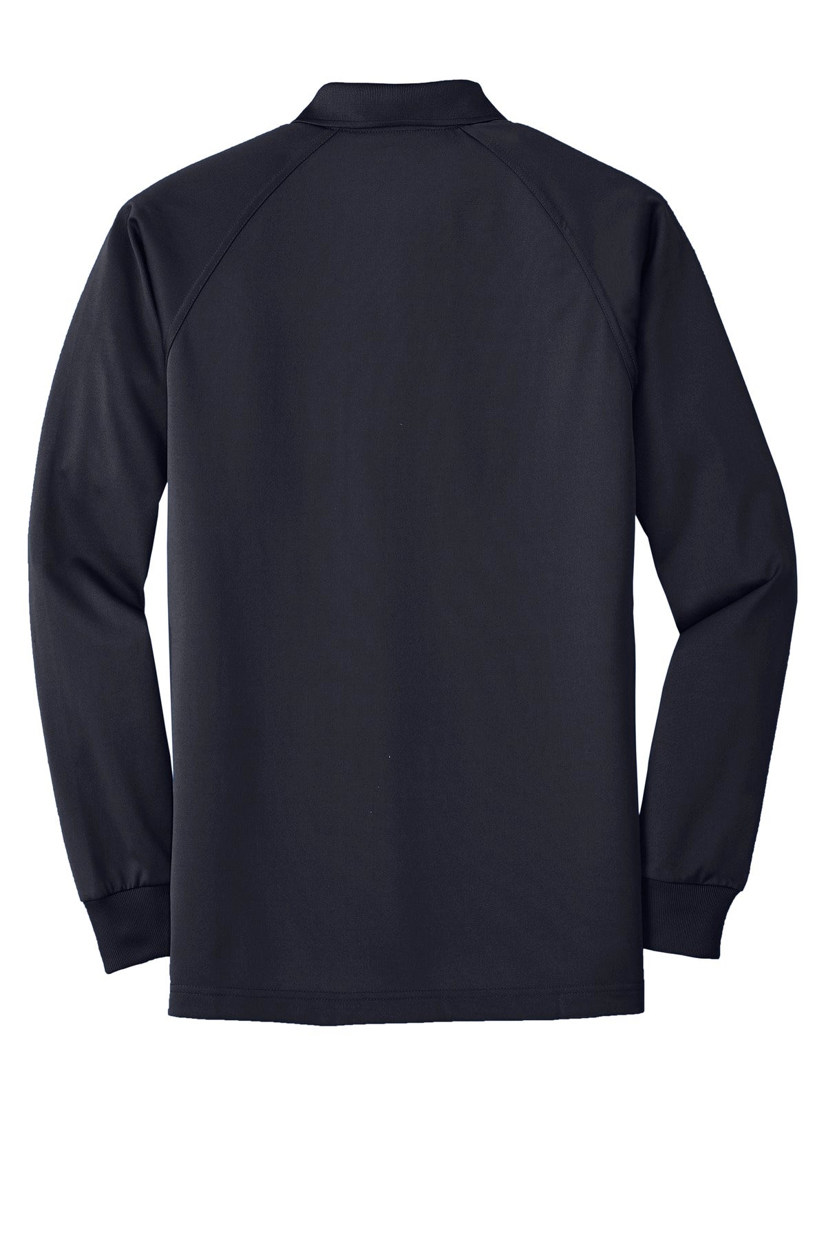 Rear View of Dark Navy CornerStone - Select Long Sleeve Snag-Proof Tactical Polo. CS410LS