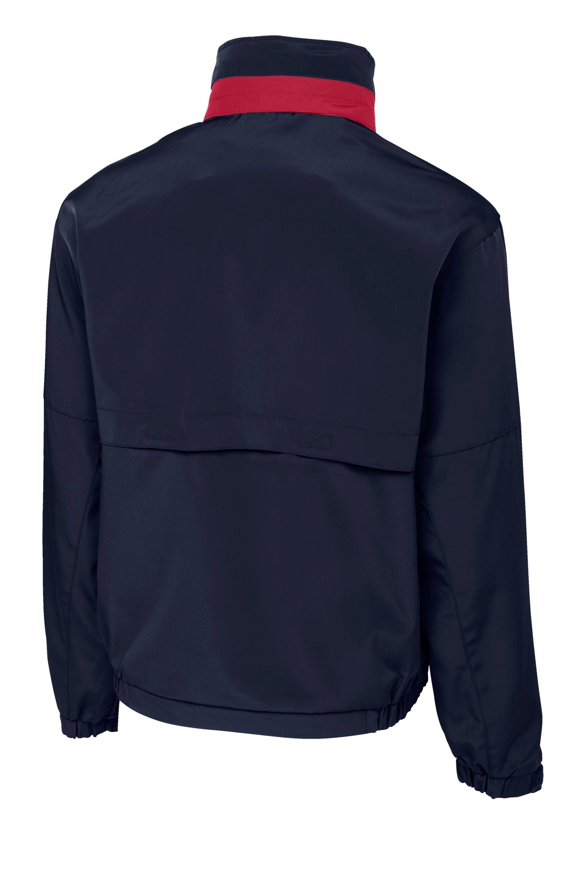 Rear View of Dark Navy/Red Port Authority Legacy Jacket. J764