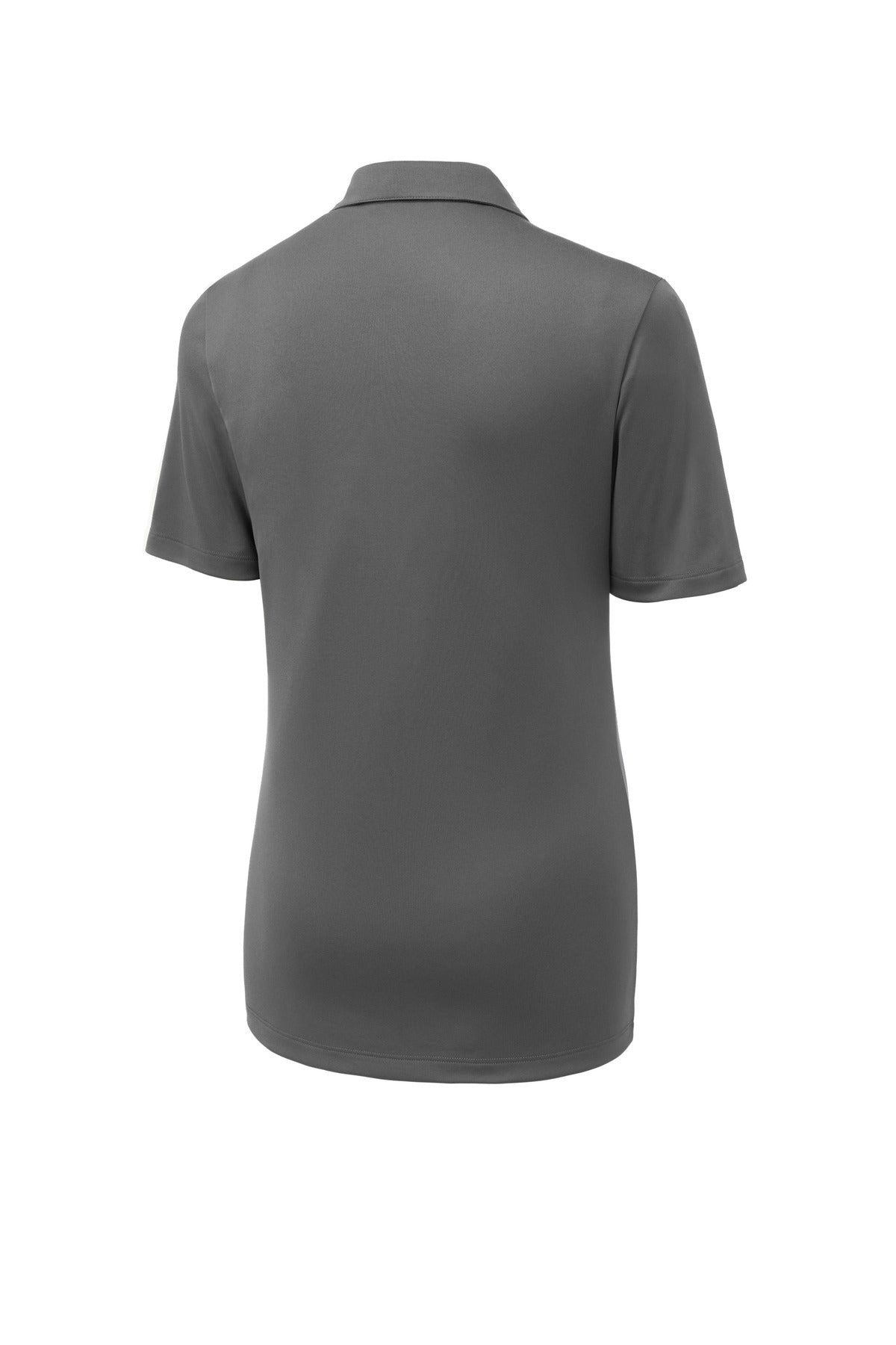 Rear View of Dark Smoke Gry Sport-Tek Women's Posi-UV Pro Polo. LST520
