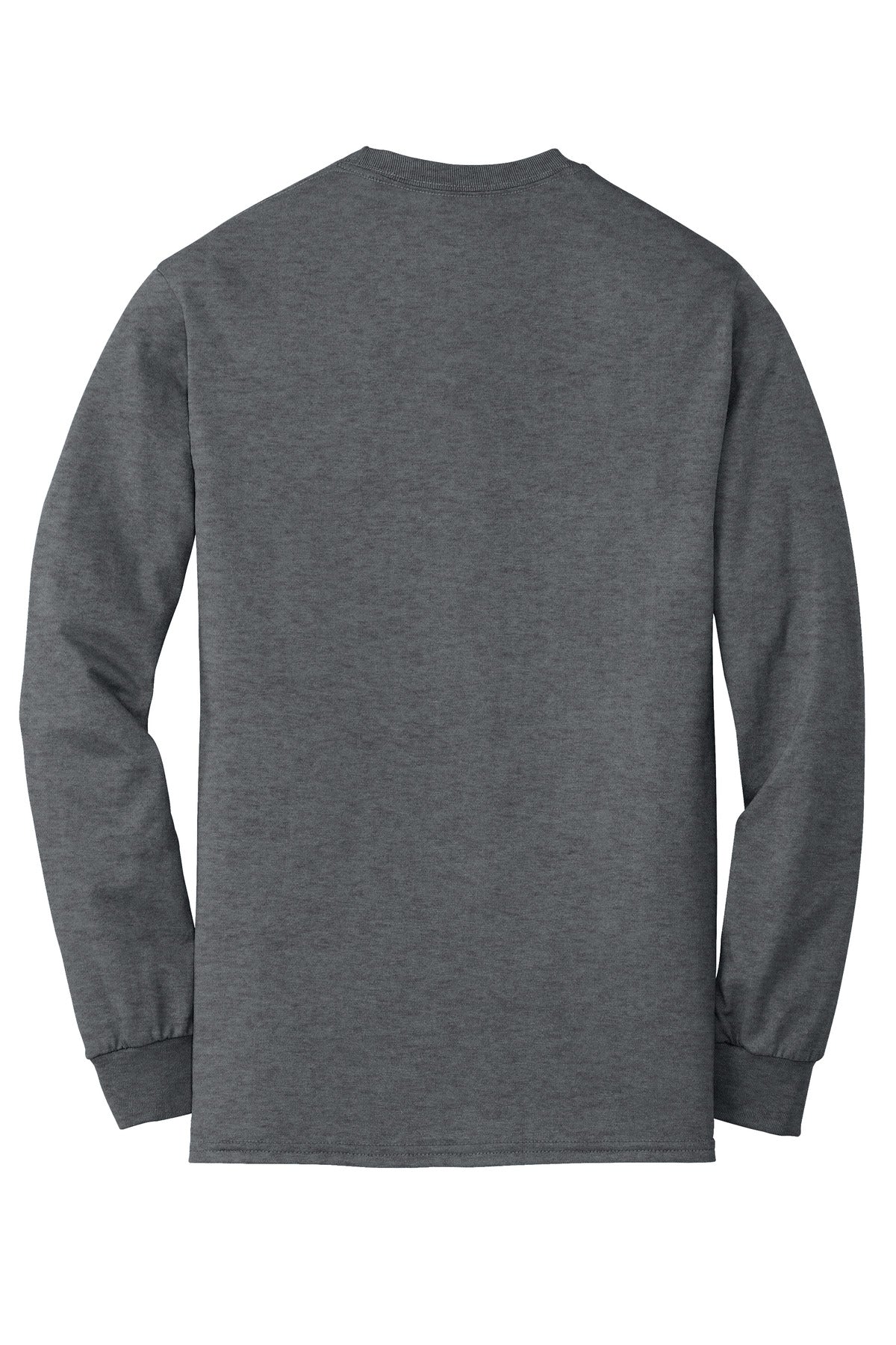 Rear View of DarkHthr Gildan - DryBlend 50 Cotton/50 Poly Long Sleeve T-Shirt. 8400