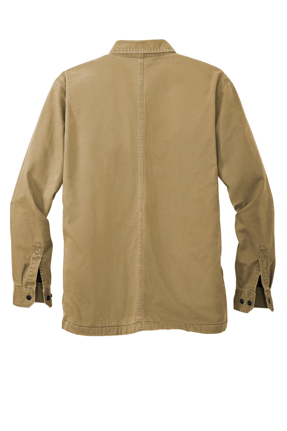 Rear View of DarkKhaki Carhartt Rugged Flex Fleece-Lined Shirt Jac CT105532