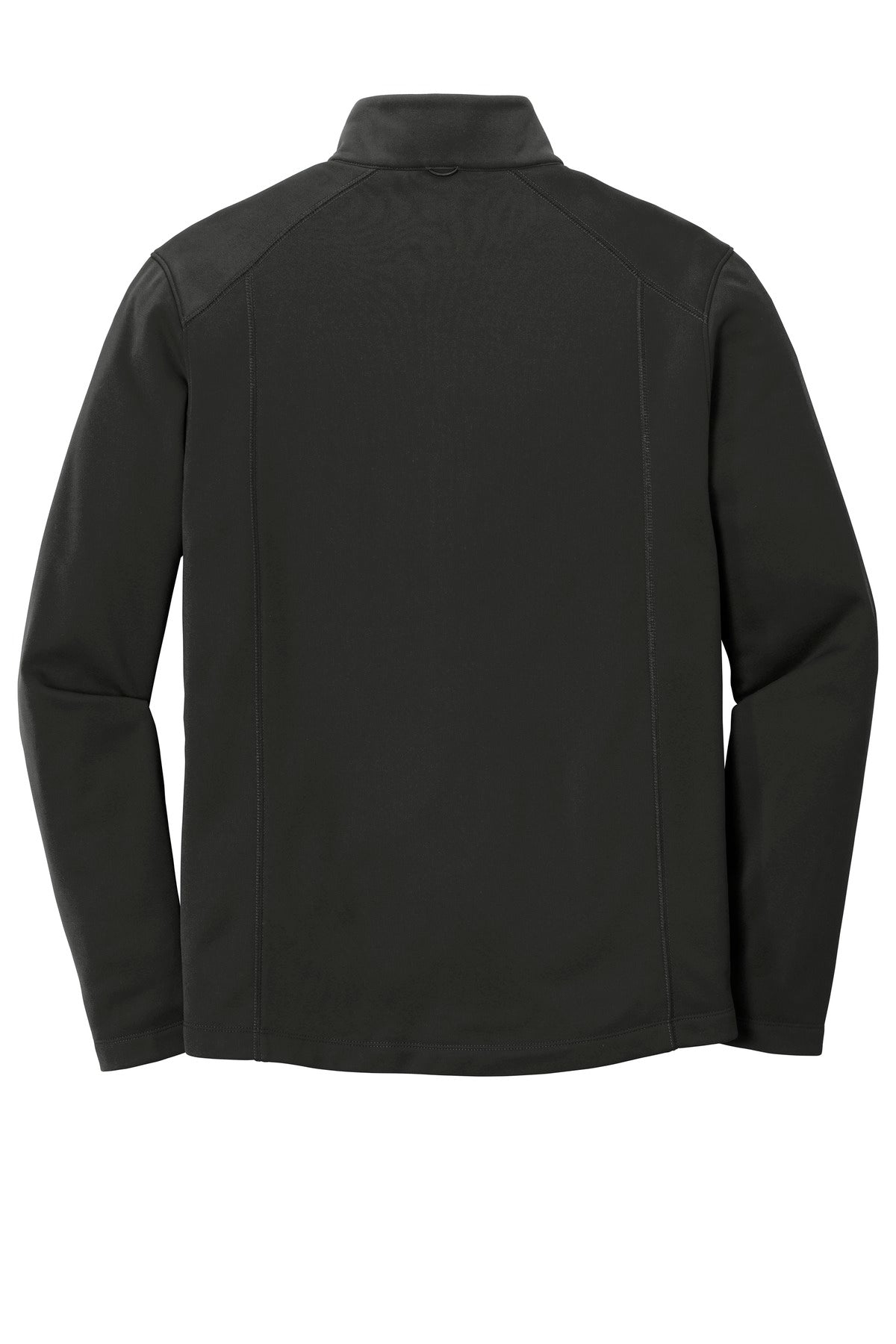 Rear View of Deep Black Port Authority Collective Smooth Fleece Jacket. F904