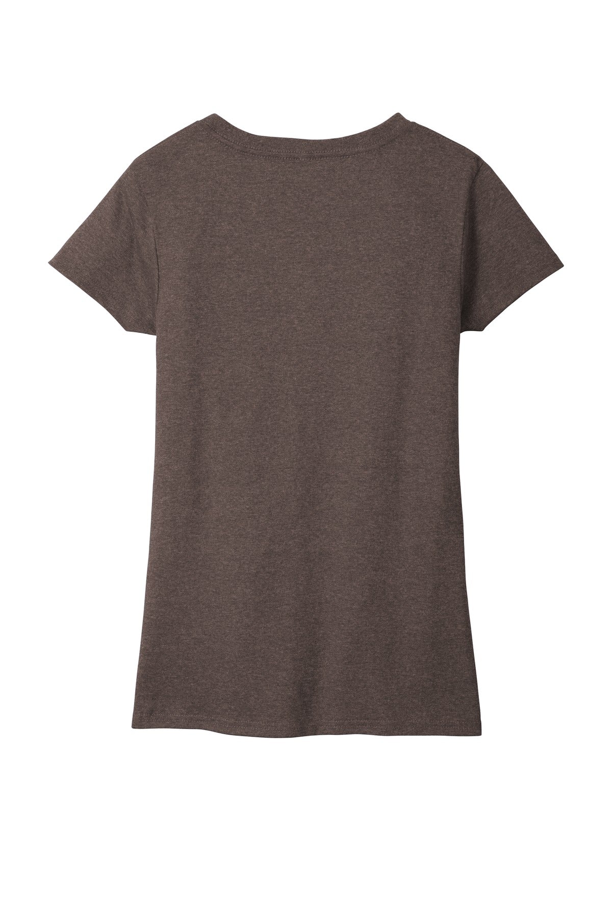Rear View of Deep Brown Hth District Women's Re-Tee V-Neck DT8001