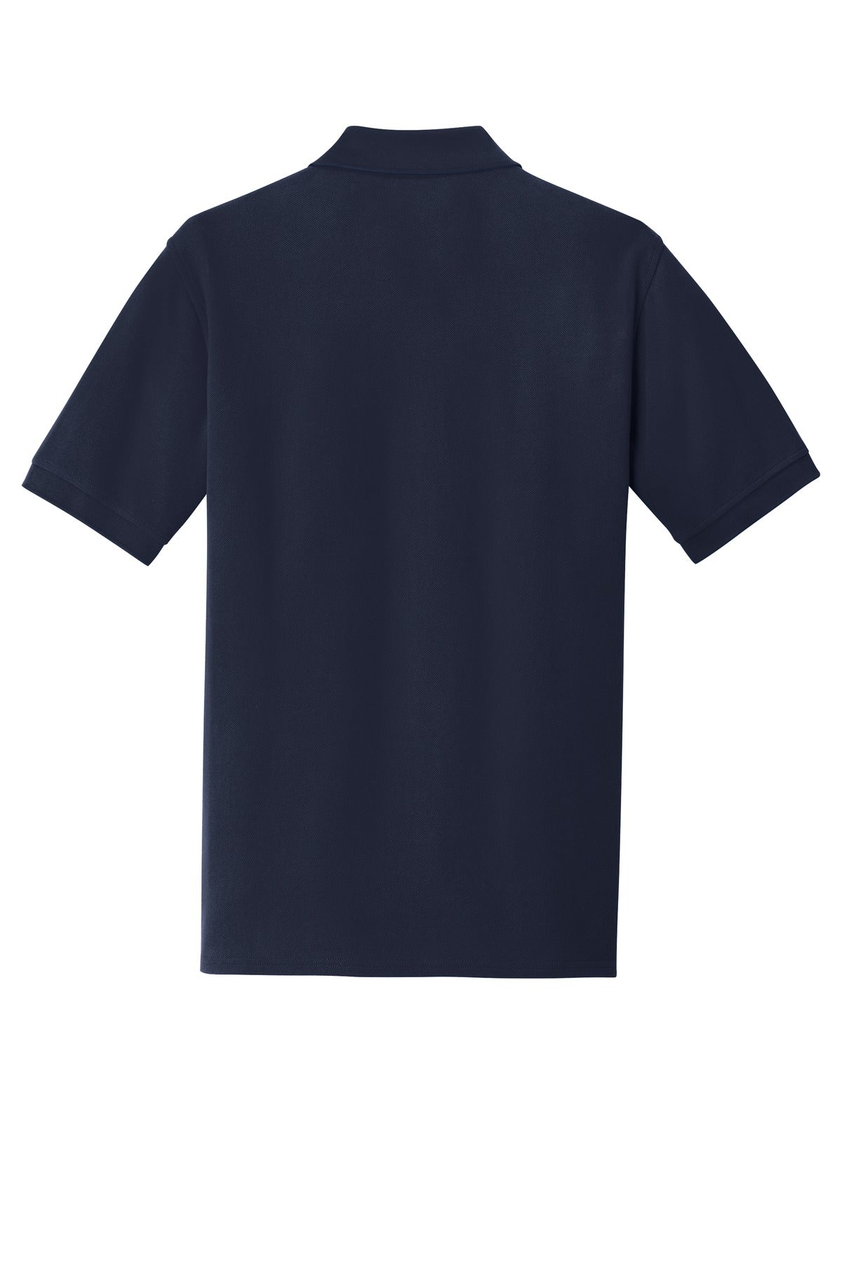 Rear View of Deep Navy Port & Company Combed Ring Spun Pique Polo. KP1500