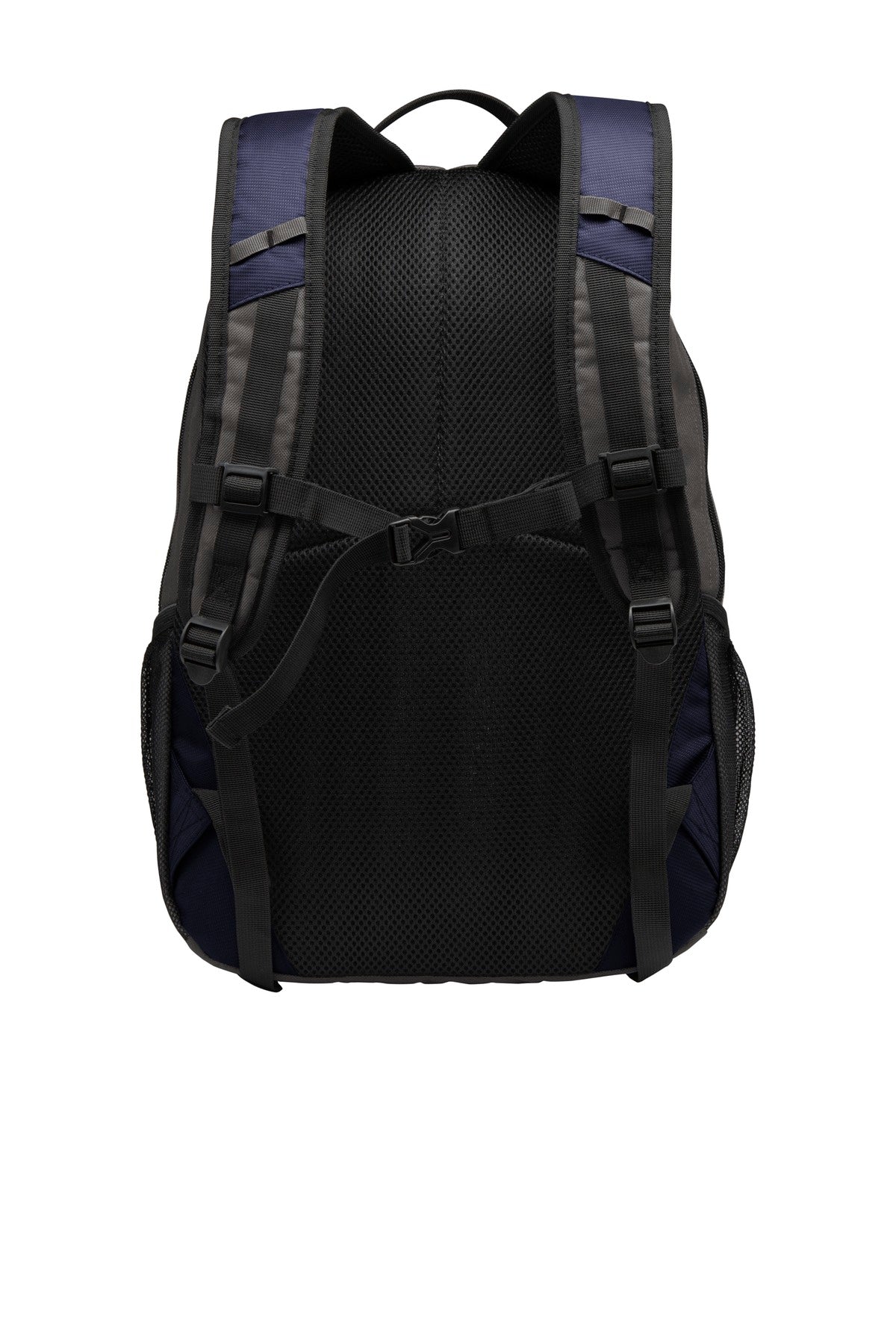 Rear View of Deep Navy/DkCh Port Authority Ridge Backpack. BG208