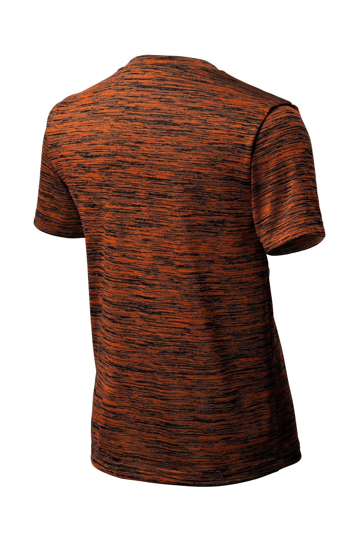 Rear View of Deep Or-Blk El Sport-Tek Youth PosiCharge Electric Heather Tee. YST390