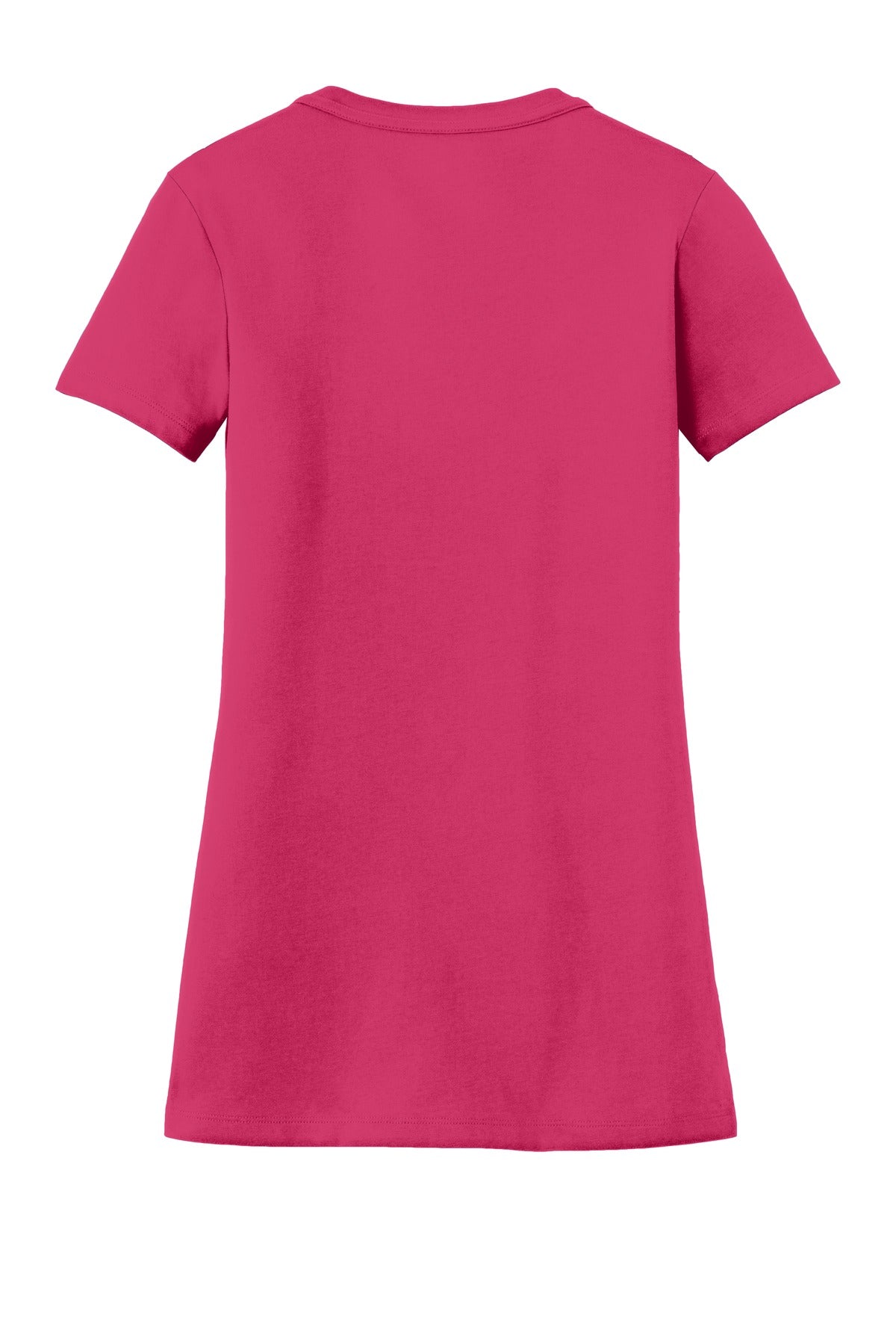 Rear View of Deep Pink New Era Women's Heritage Blend V-Neck Tee. LNEA101