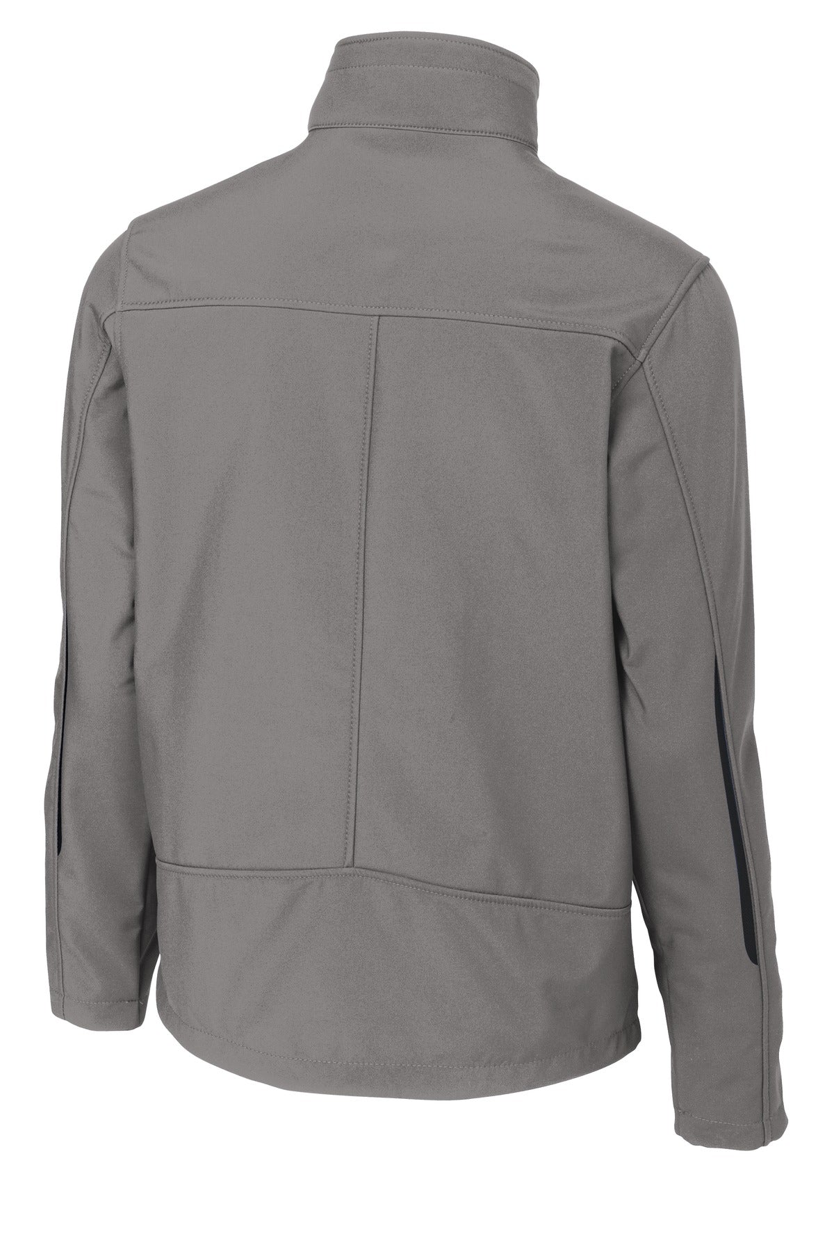 Rear View of Deep Smoke Port Authority Welded Soft Shell Jacket. J324