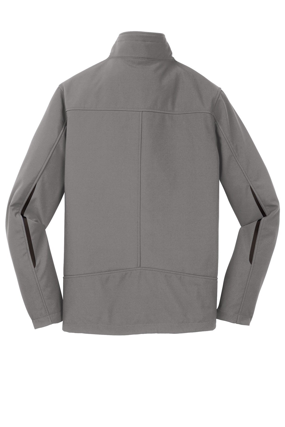Rear View of Deep Smoke Port Authority Welded Soft Shell Jacket. J324