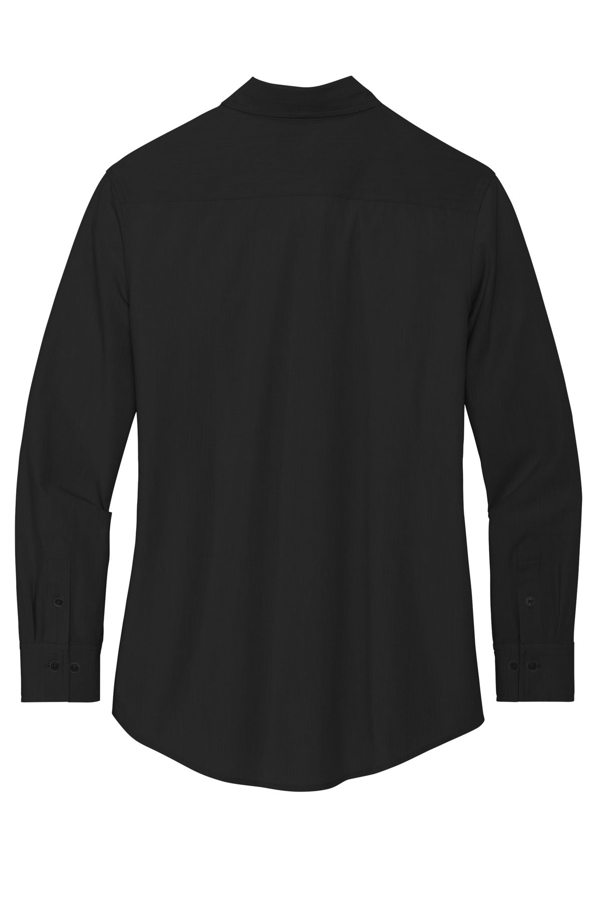 Rear View of DeepBlack Mercer+Mettle Women's Long Sleeve Stretch Woven Shirt MM2001