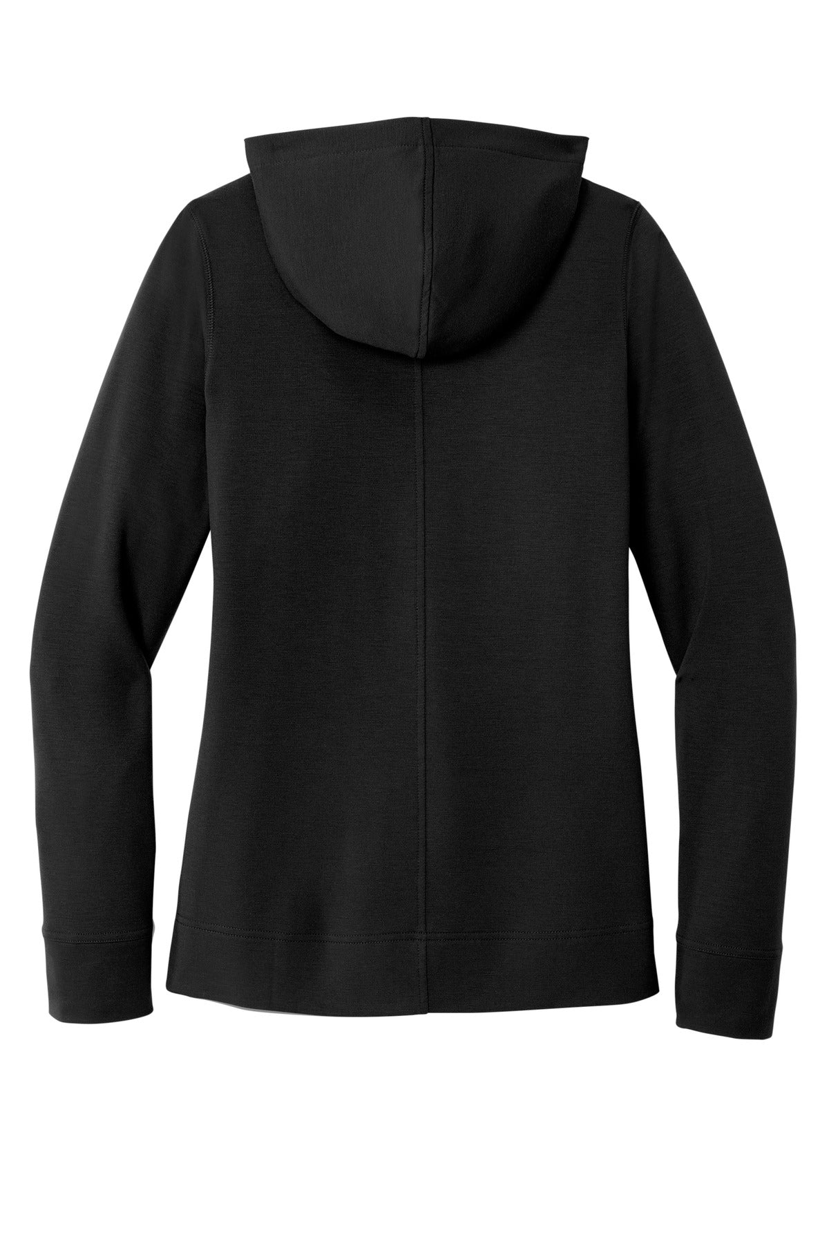 Rear View of DeepBlack Port Authority Women's Microterry Pullover Hoodie LK826