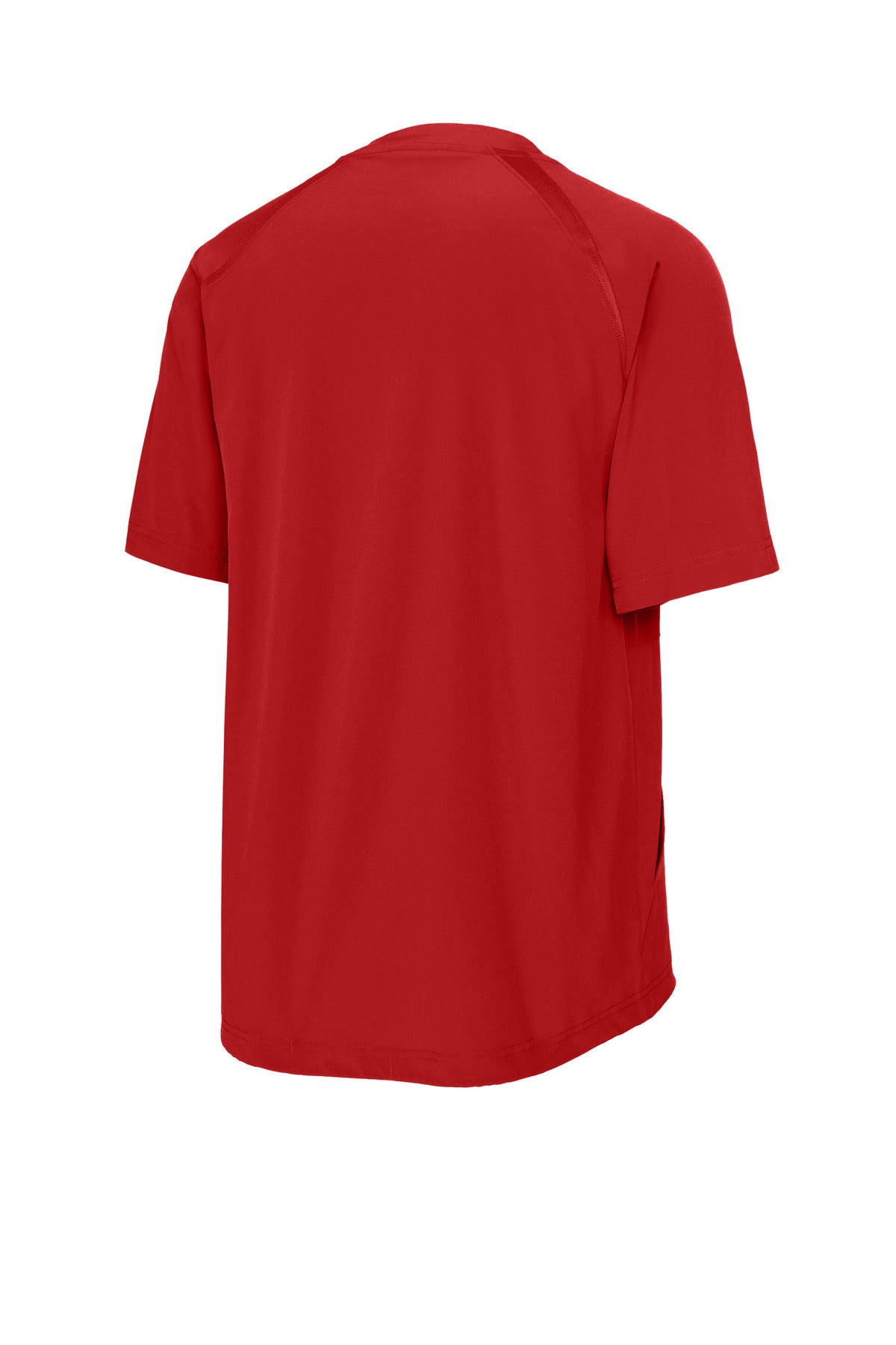 Rear View of DeepRed Sport-Tek Repeat 1/2-Zip Short Sleeve Jacket JST489