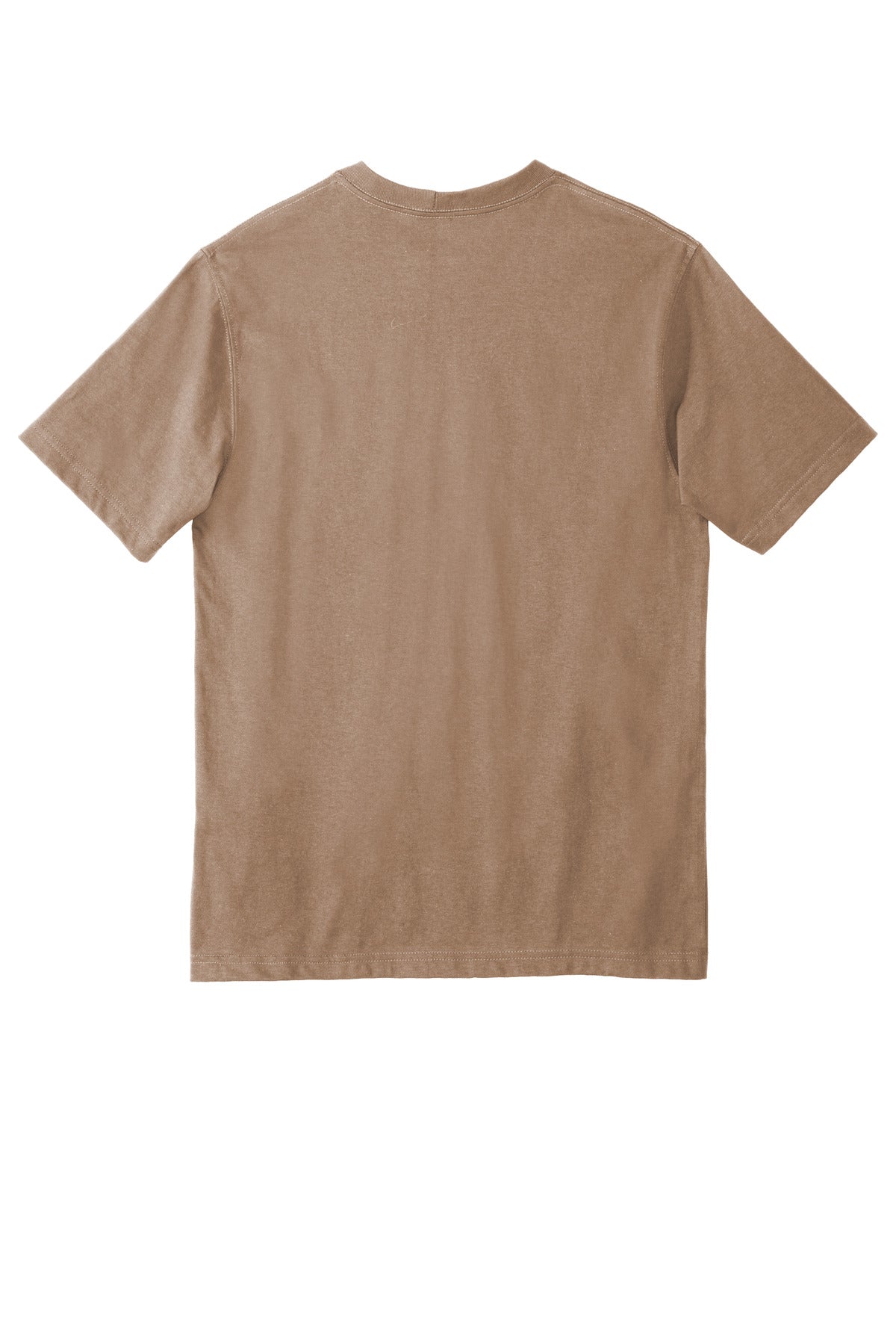 Rear View of Desert Carhartt Tall Workwear Pocket Short Sleeve T-Shirt. CTTK87