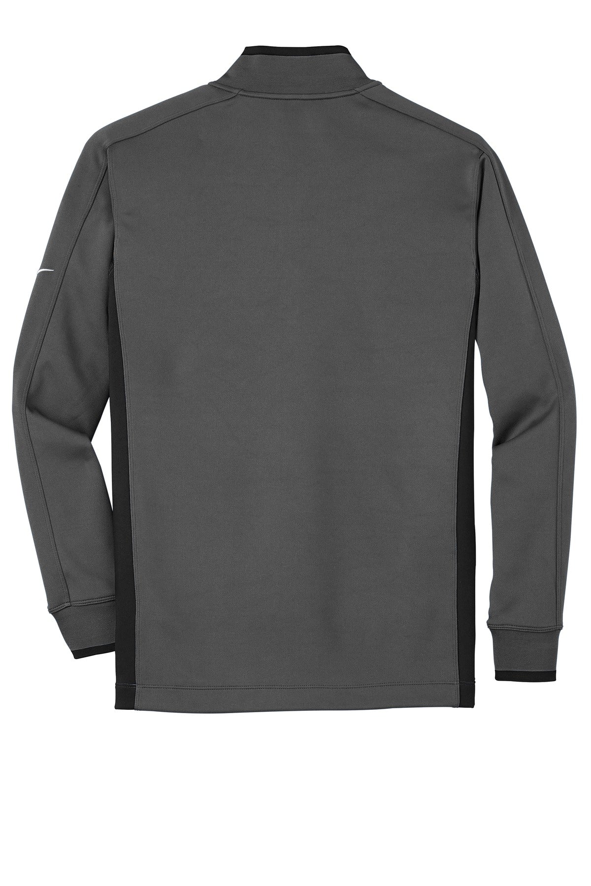 Rear View of Dk Gry/Blk/Fus Nike Dri-FIT 1/2-Zip Cover-Up. 578673