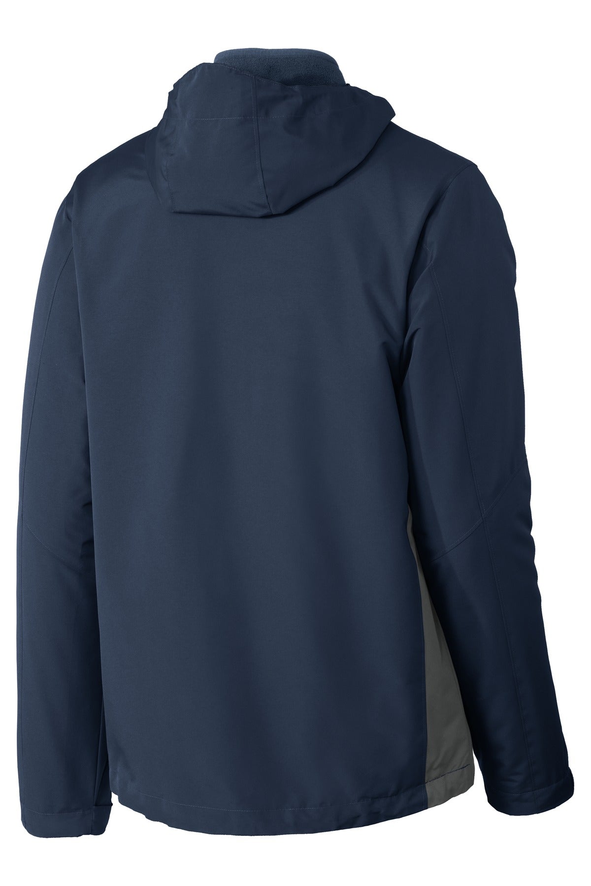 Rear View of Dr Bl Ny/Gy St Port Authority Merge 3-in-1 Jacket. J338