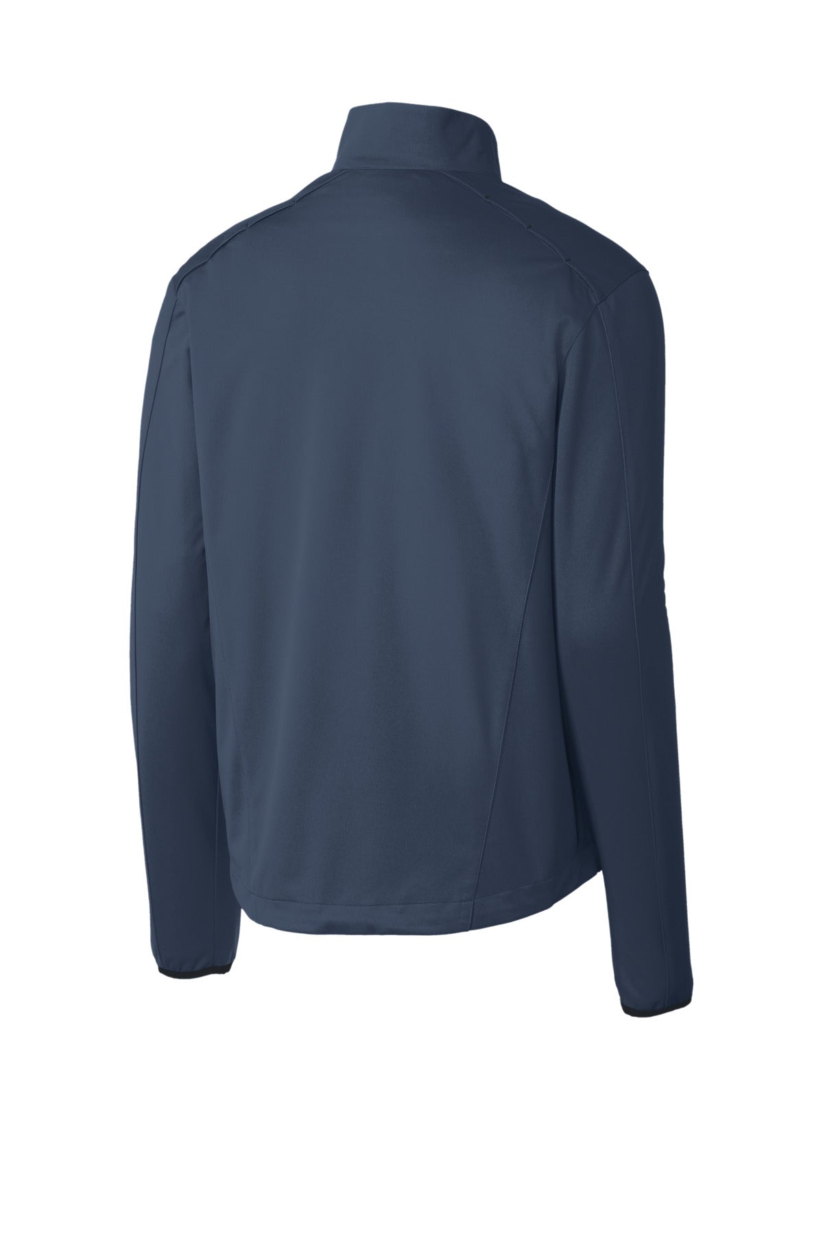 Rear View of Dress Blue Nvy Port Authority Active 1/2-Zip Soft Shell Jacket. J716