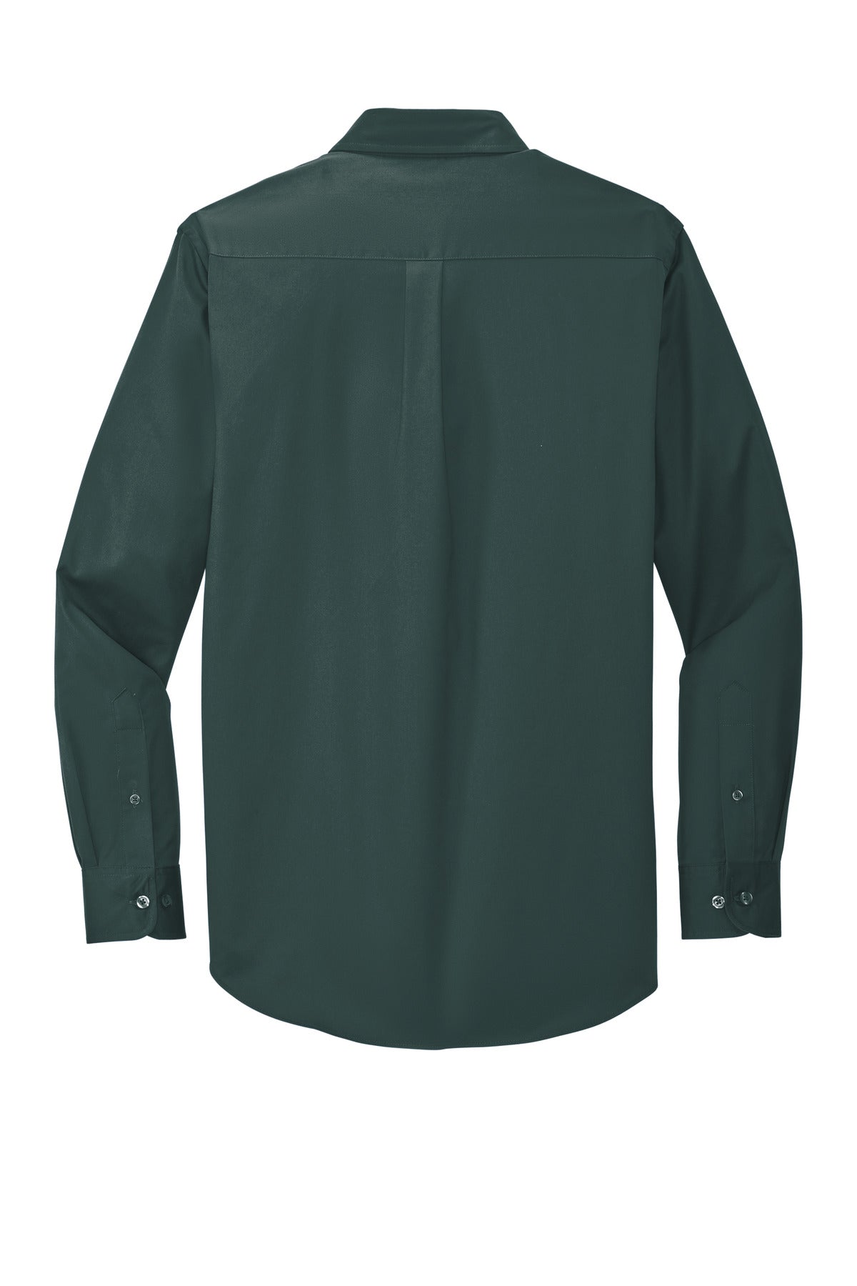 Rear View of Drk Green/Navy Port Authority Extended Size Long Sleeve Easy Care Shirt S608ES