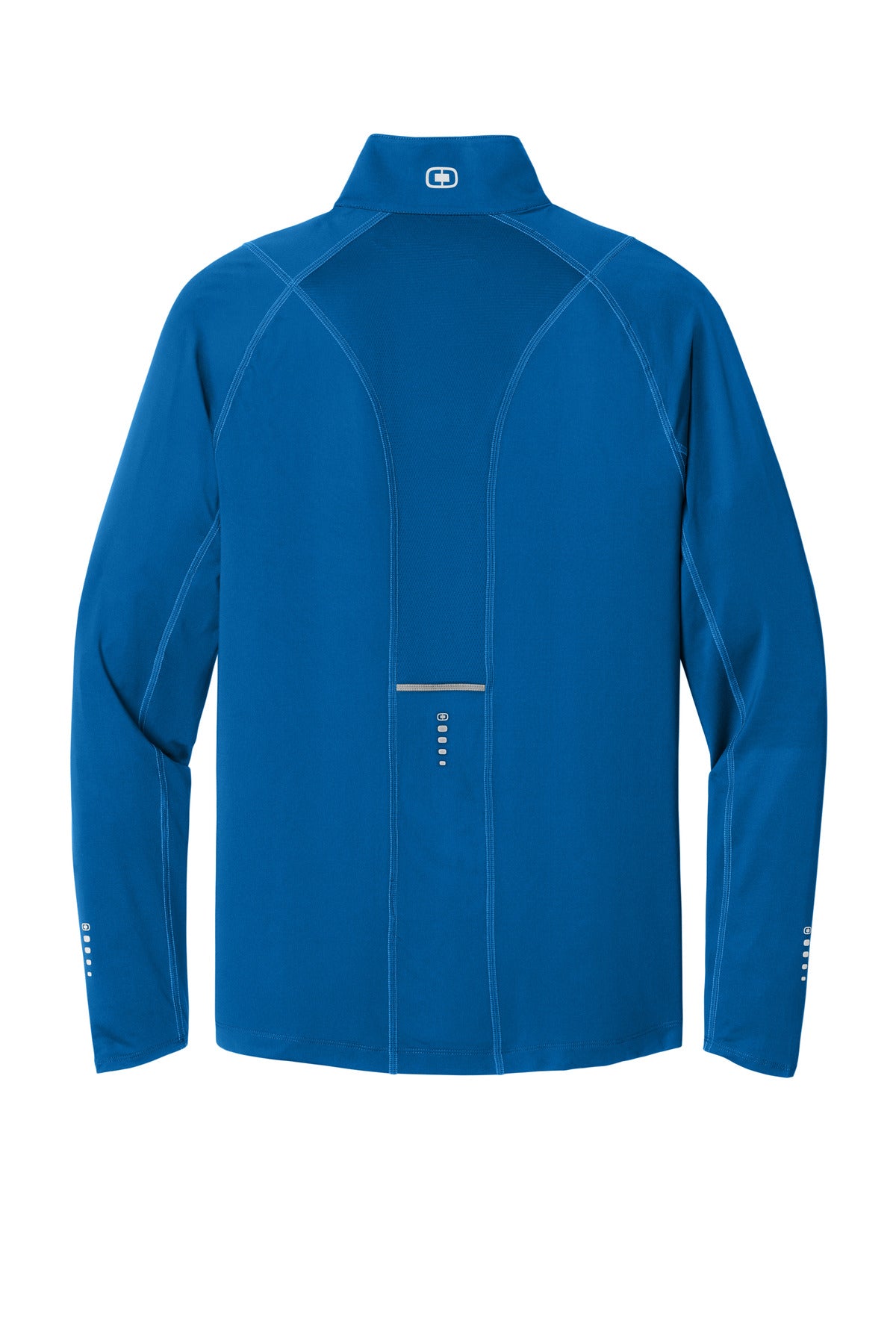 Rear View of Electric Blue OGIO Nexus 1/4-Zip Pullover. OE335