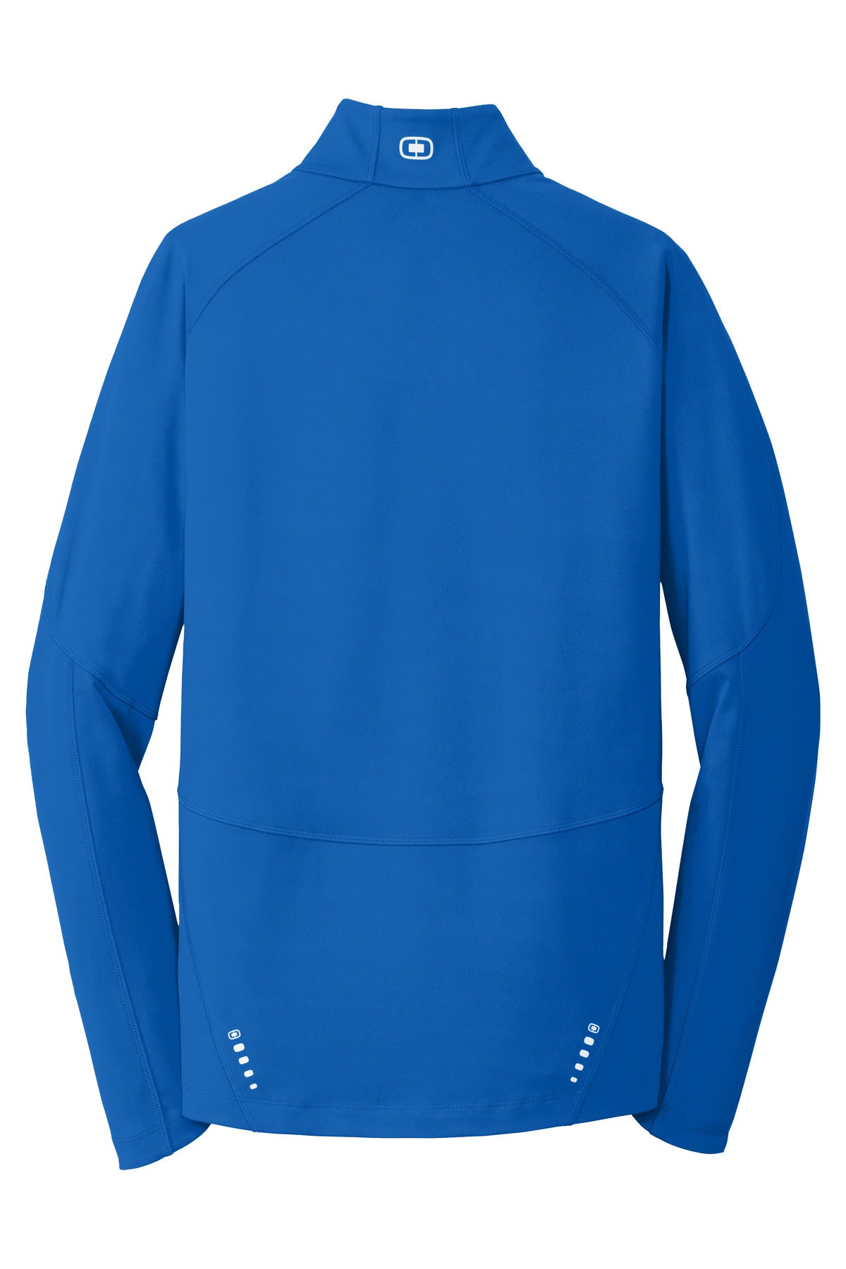 Rear View of Electric Blue OGIO Radius 1/4-Zip. OE550