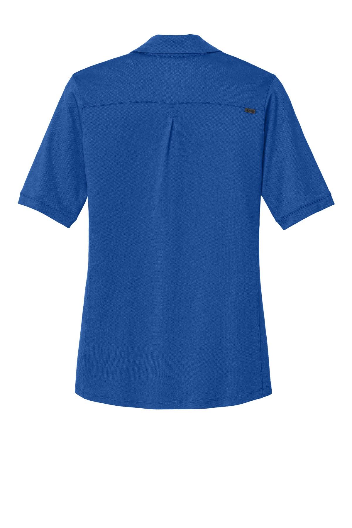 Rear View of Enzyme Blue OGIO Women's Metro Polo. LOG130