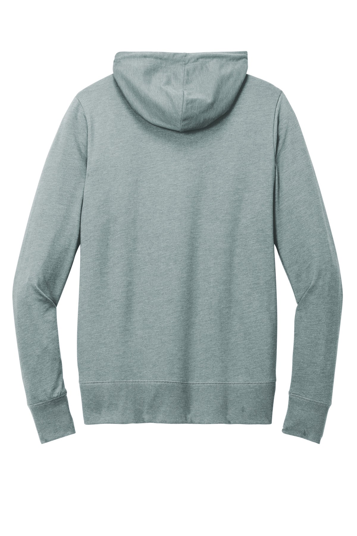 Rear View of FlntBluHtr District Women's Featherweight French Terry Full-Zip Hoodie DT673