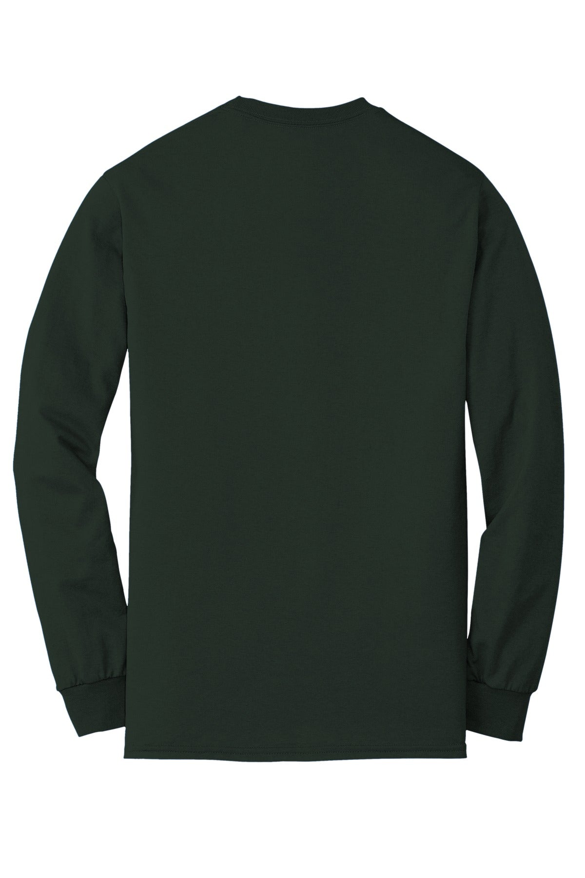 Rear View of Forest Green Gildan - DryBlend 50 Cotton/50 Poly Long Sleeve T-Shirt. 8400