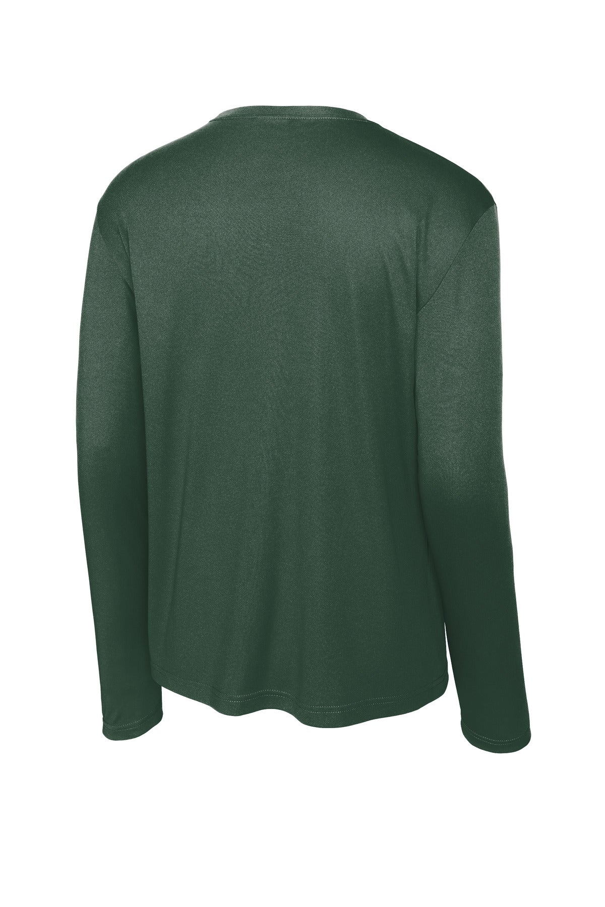 Rear View of Forest Green Sport-Tek Tall Long Sleeve PosiCharge Competitor Tee. TST350LS