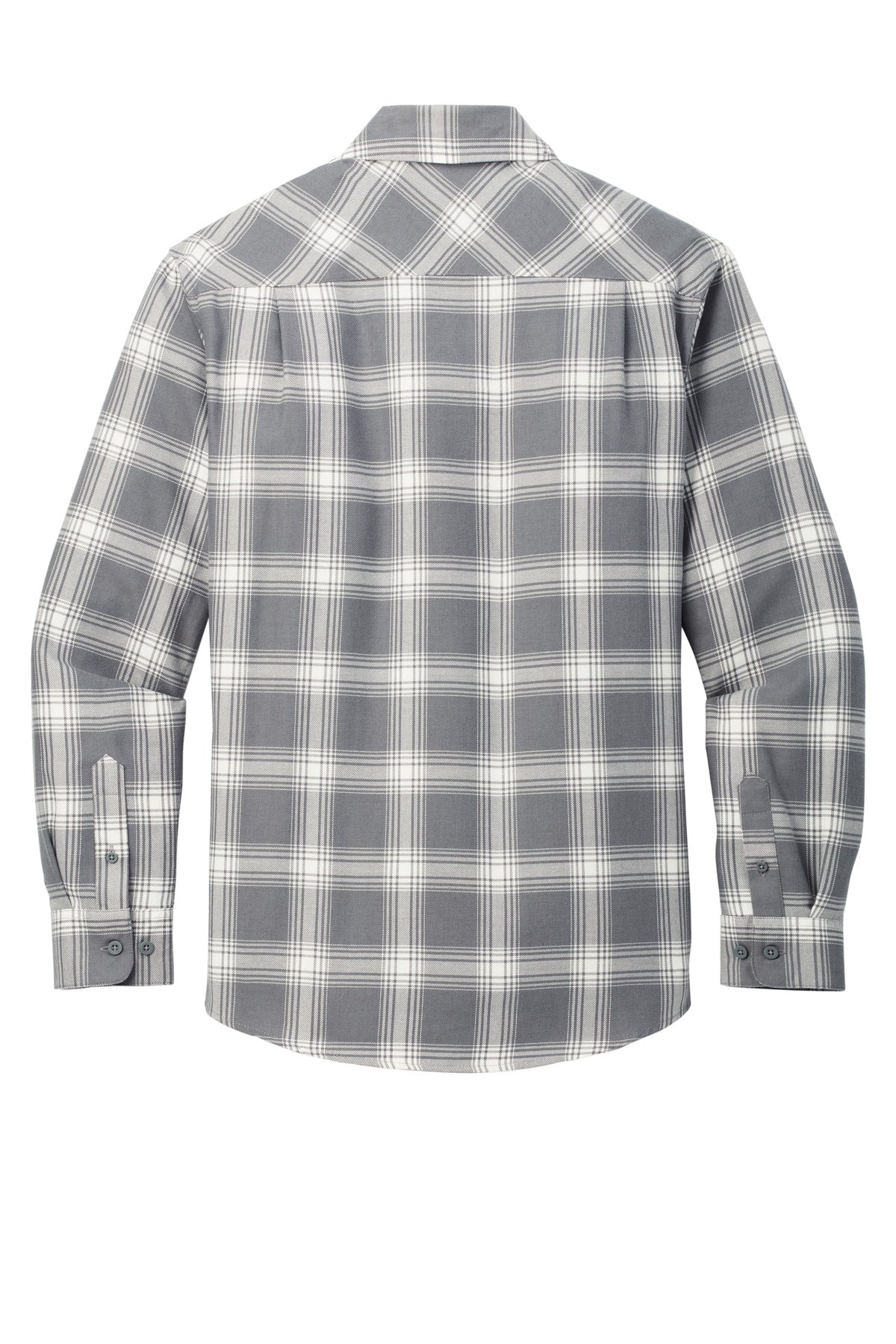 Rear View of G/CrOpnPld Port Authority Plaid Flannel Shirt. W668